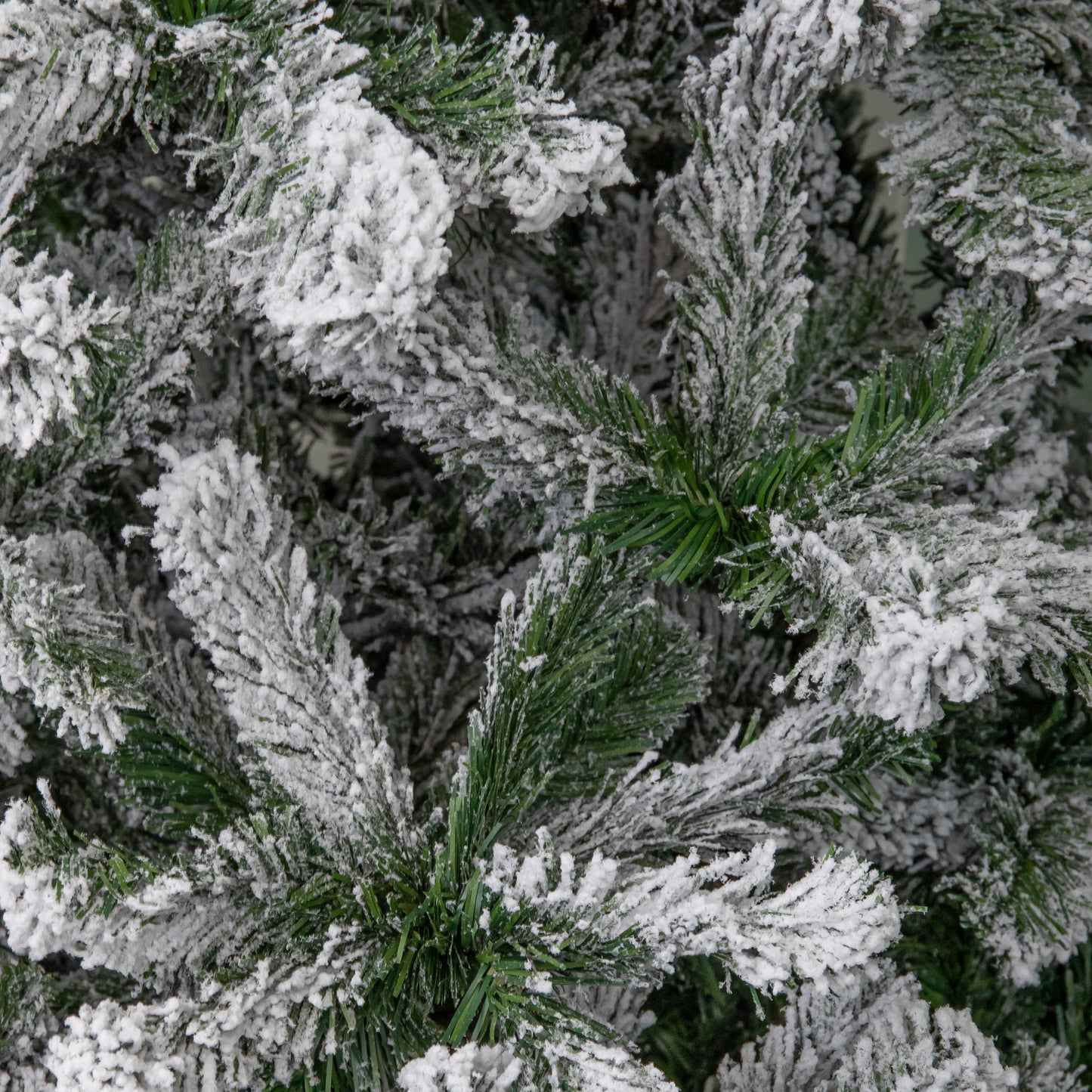 7ft (2.1m) Snowy Imperial Pine Green Fir Christmas Tree with Metal Stand