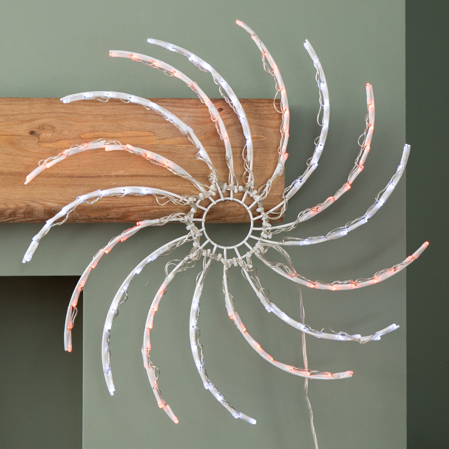 50cm Light up Christmas Spinner Decoration with 128 Red and White LEDs