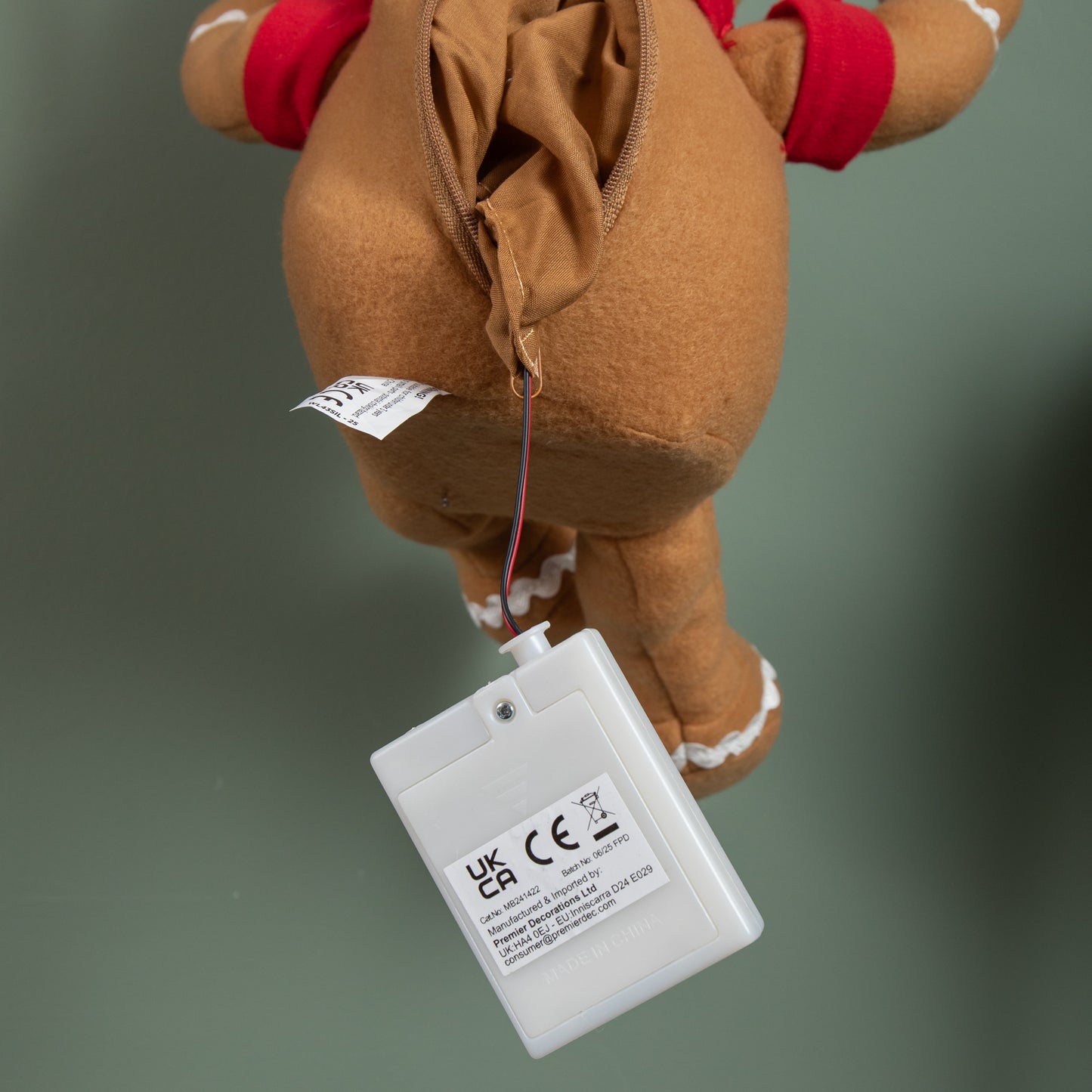 57cm Battery Operated Musical Parachuting Gingerbread Man with Leg Kicking Motion