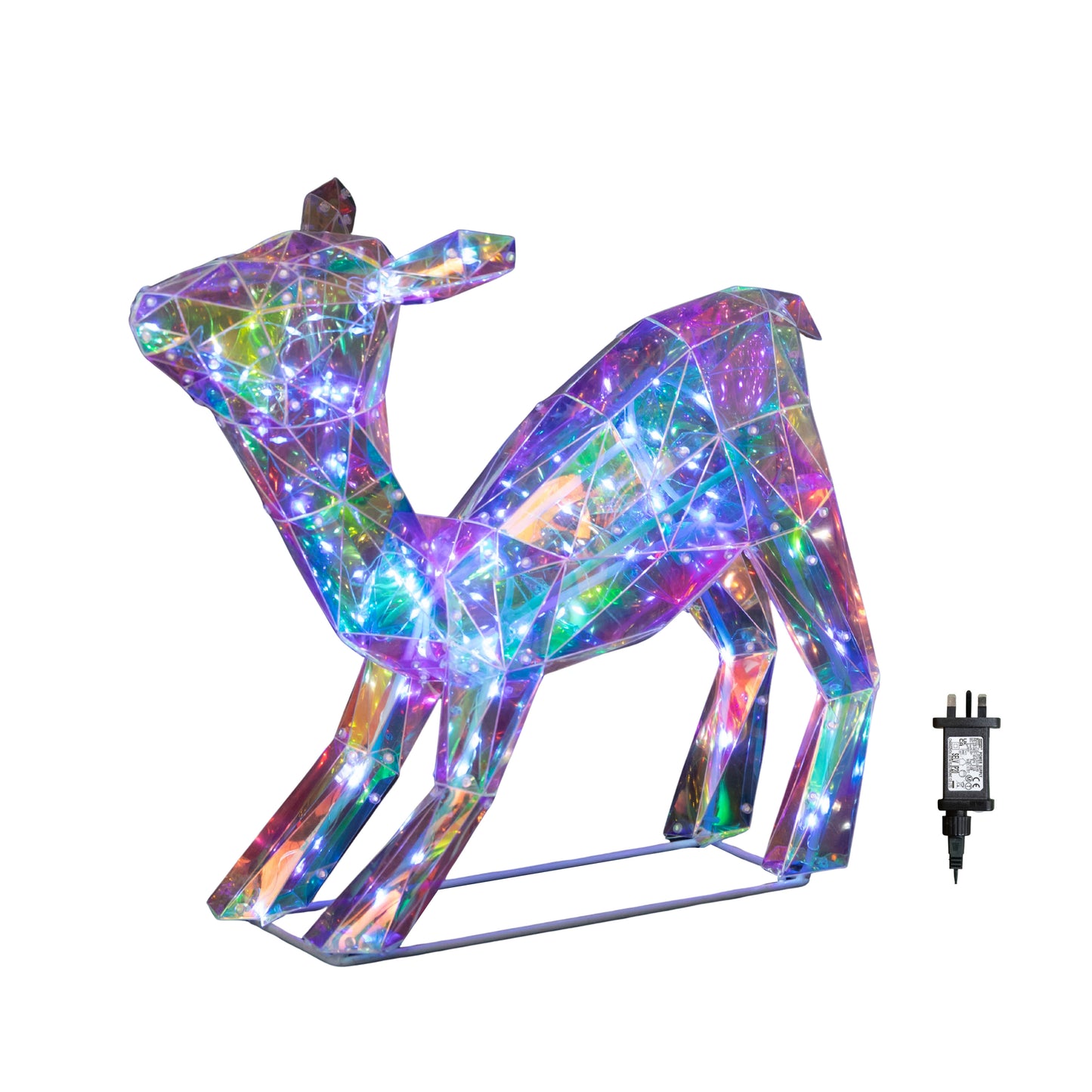 40cm Light up Iridescent DreamLights Christmas Fawn with 100 White LEDs