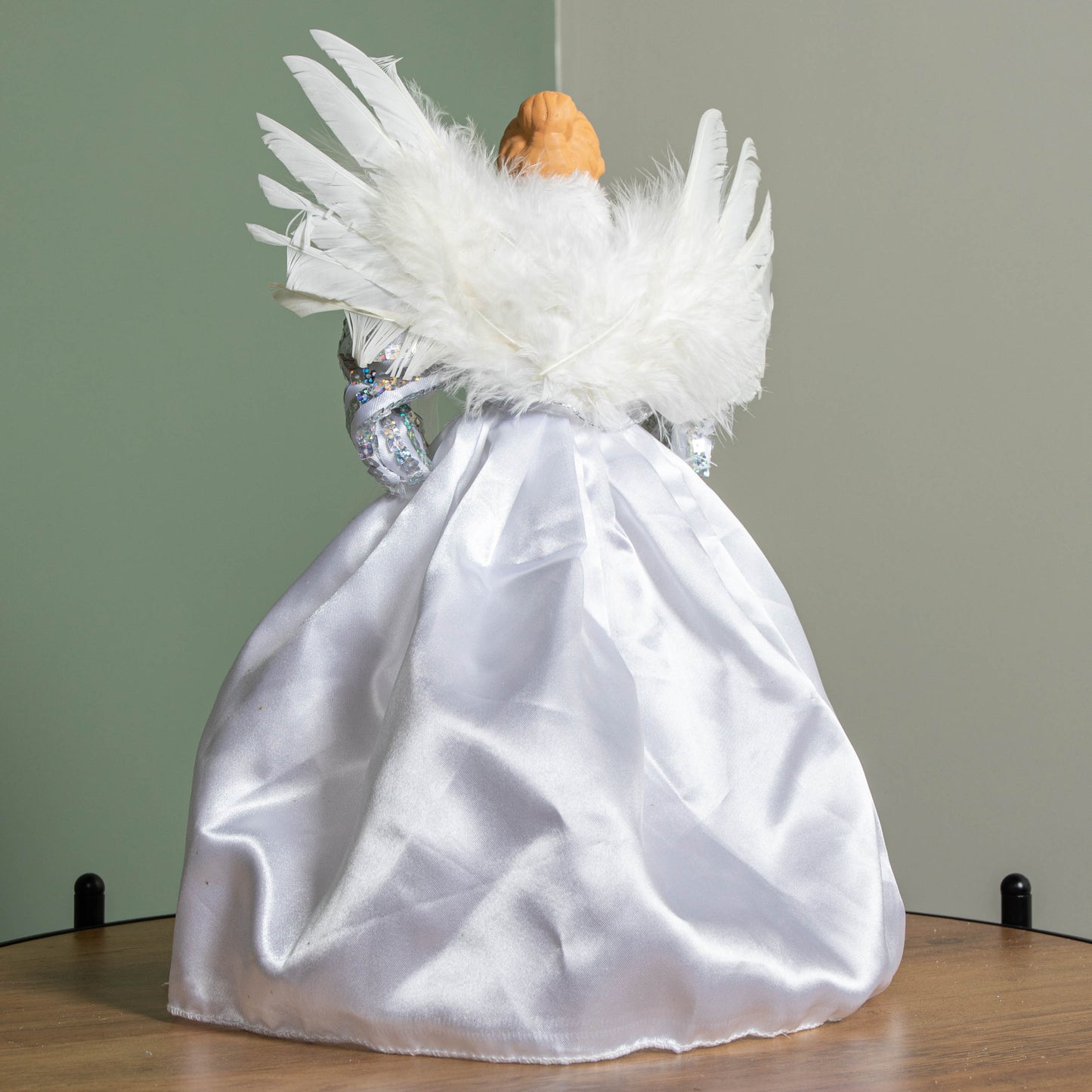 30cm Premier Christmas Tree Topper Angel Decoration in White & Silver