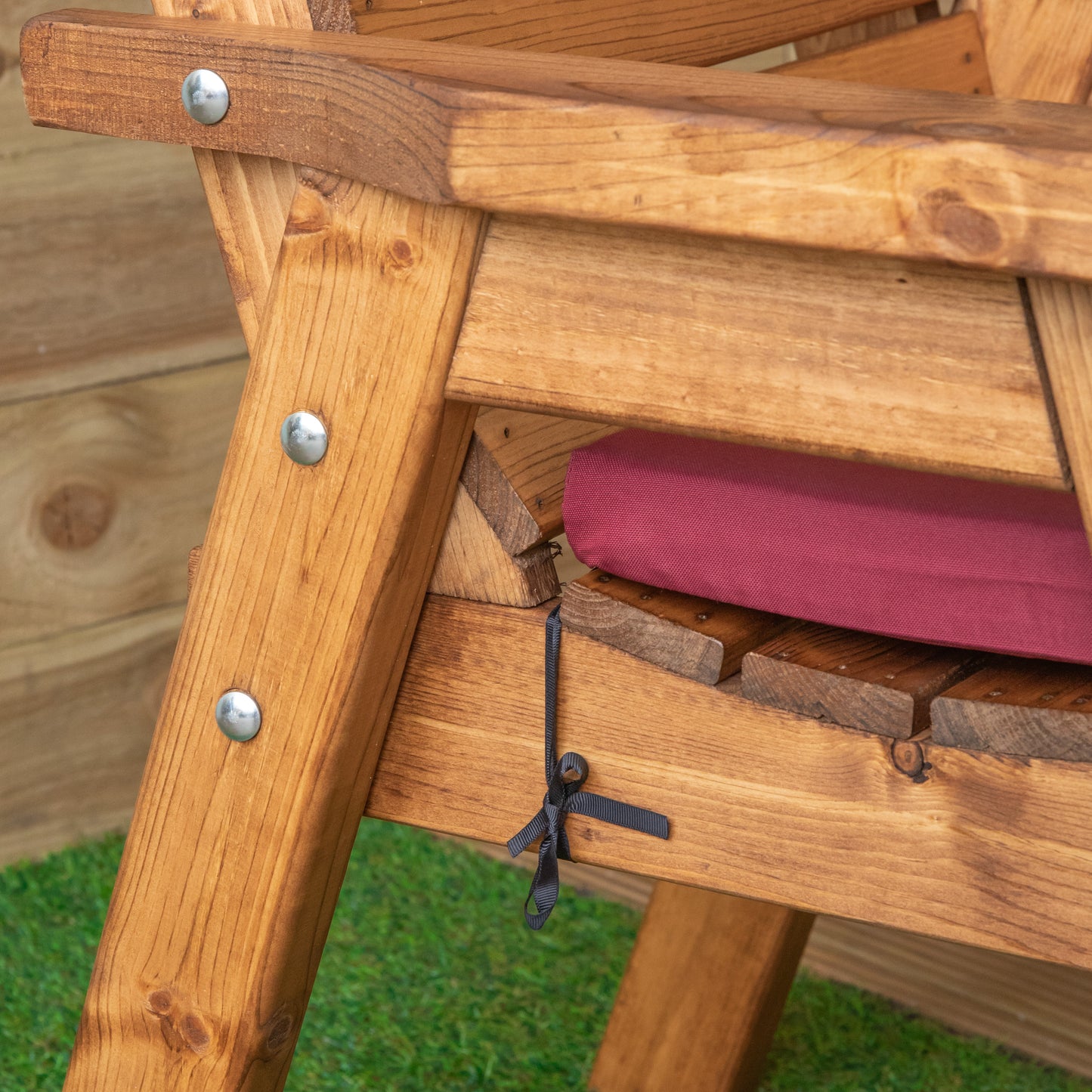 52 x 41cm Cushion Base for Single Wooden Garden Chair in Burgundy