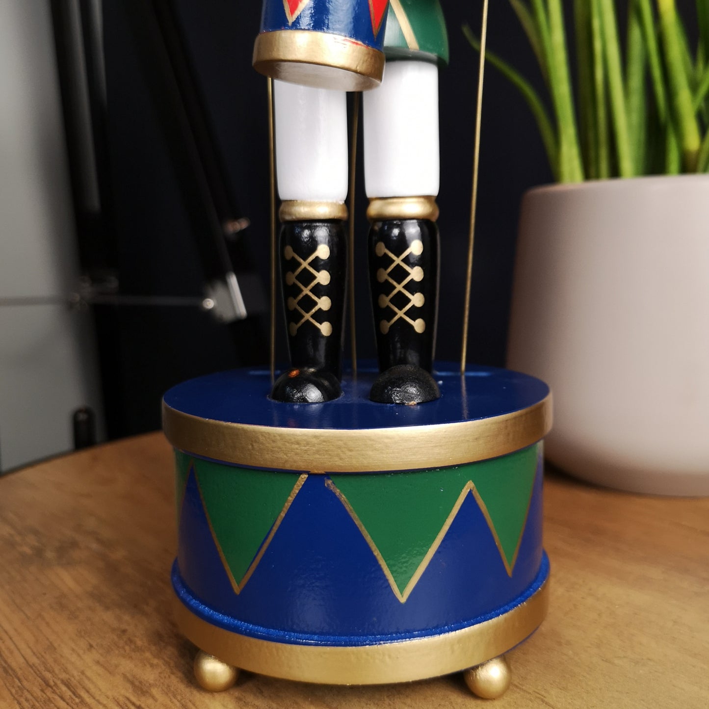 30cm Musical Christmas Drummer Wooden Nutcracker Decoration