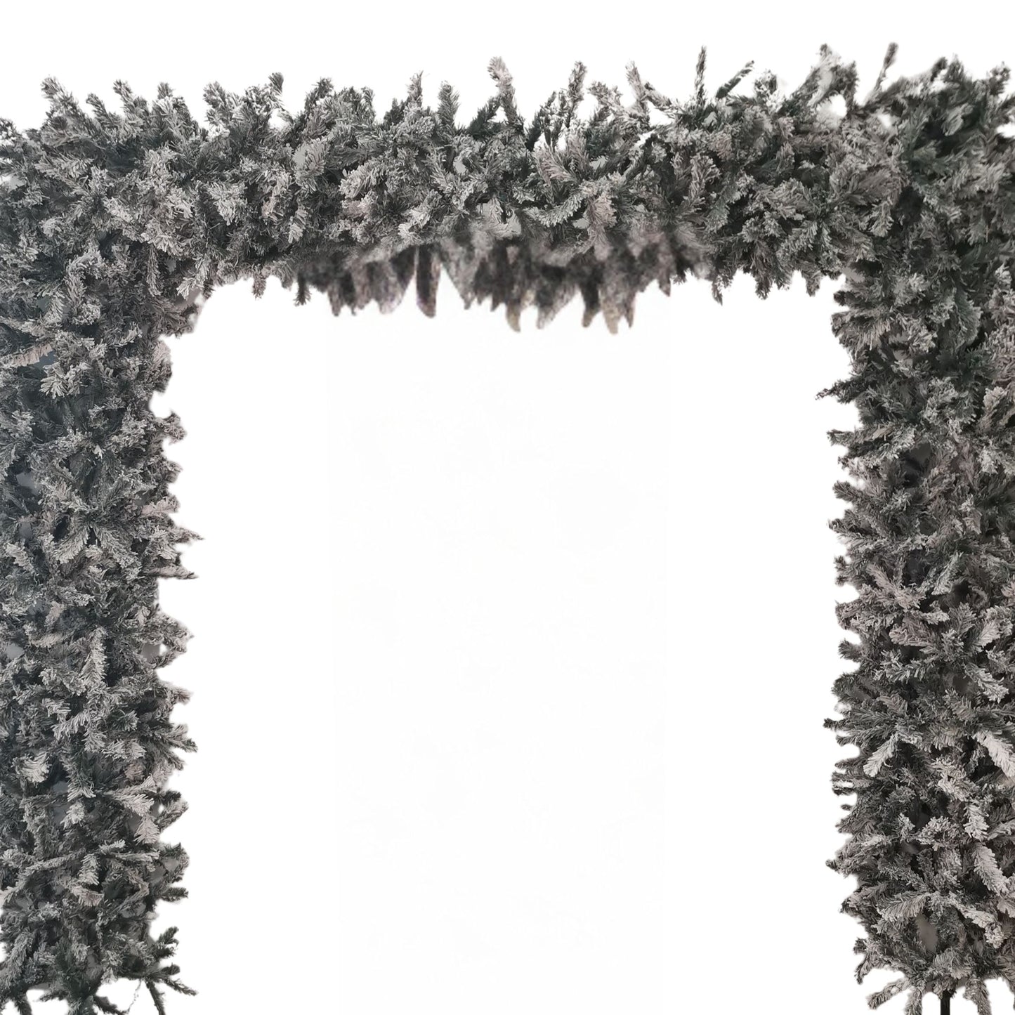 Factory Seconds: 8ft Indoor Flocked PVC Christmas Tree Arch with Snow Tips and Flat Top