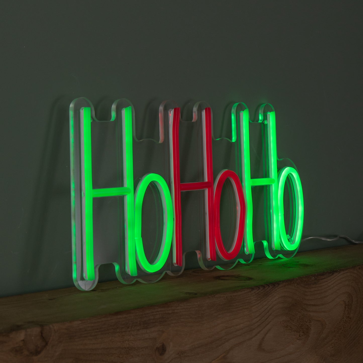 40cm x 18cm Light up Ho Ho Ho Christmas Neon Flex Hanging Sign