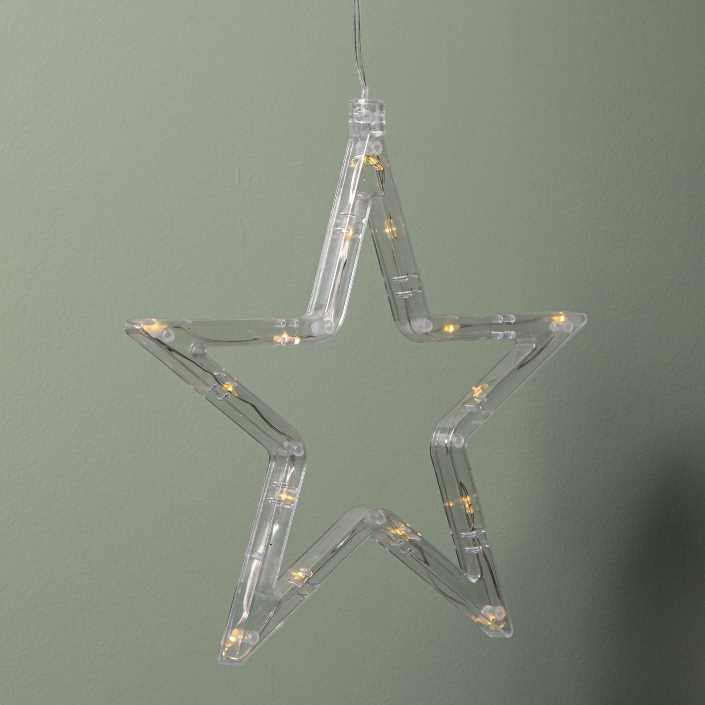20cm Battery Operated Light up Christmas Star Window Decoration with Warm White LEDs
