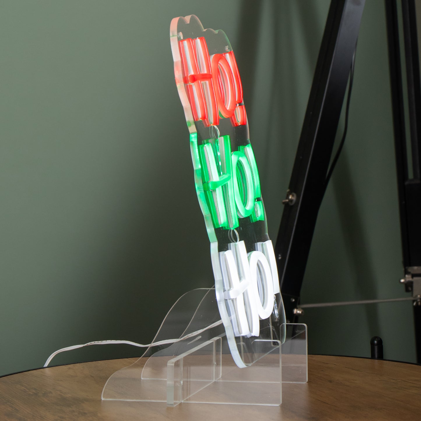 29cm Light up Hanging or Freestanding Christmas Ho Ho Ho Neon Sign