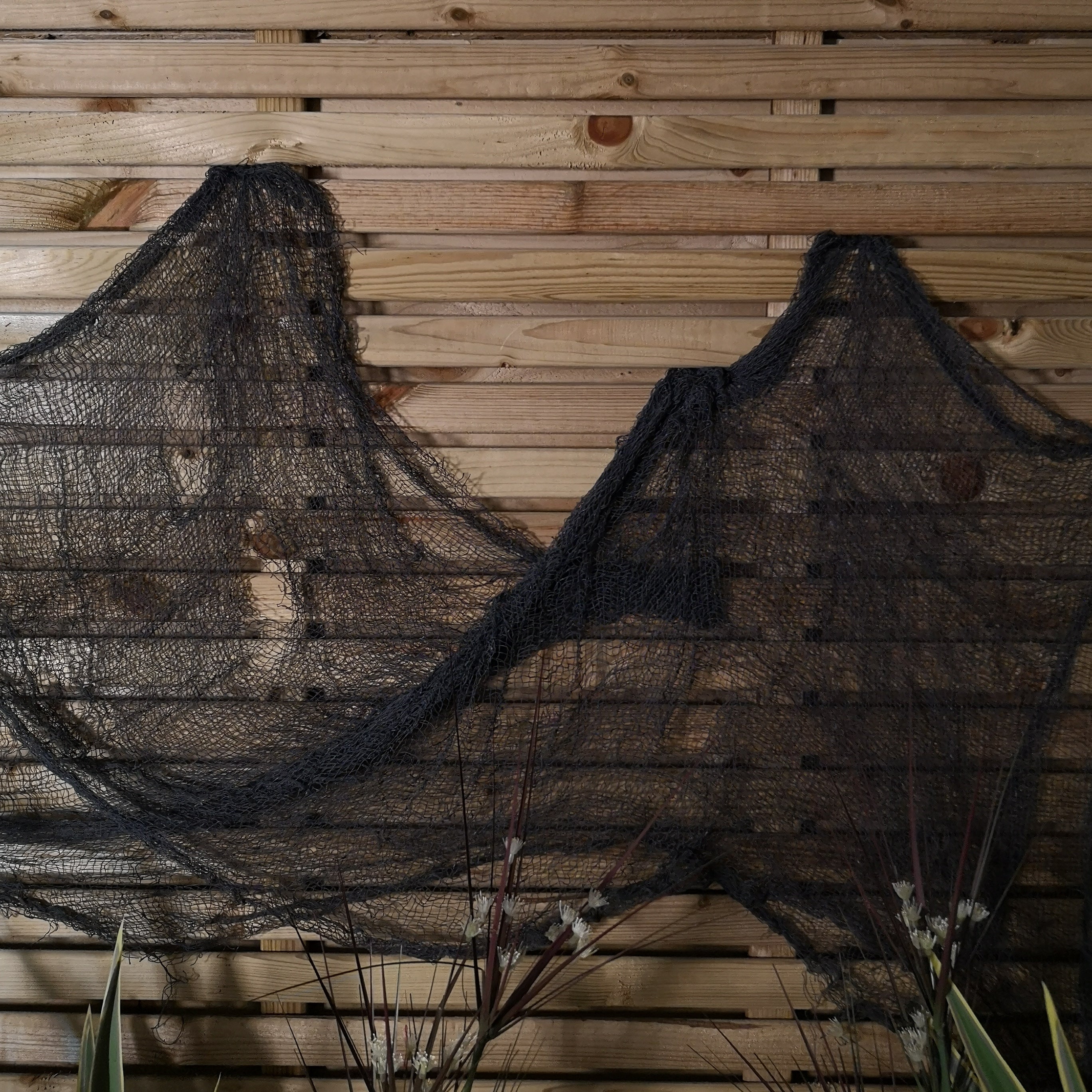 2.9m Halloween Freaky Fabric Net Decoration in Black