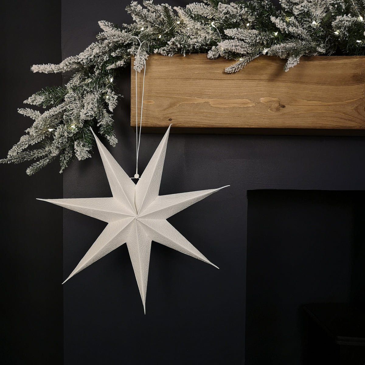 38cm White Paper Foldable Star Christmas Decoration
