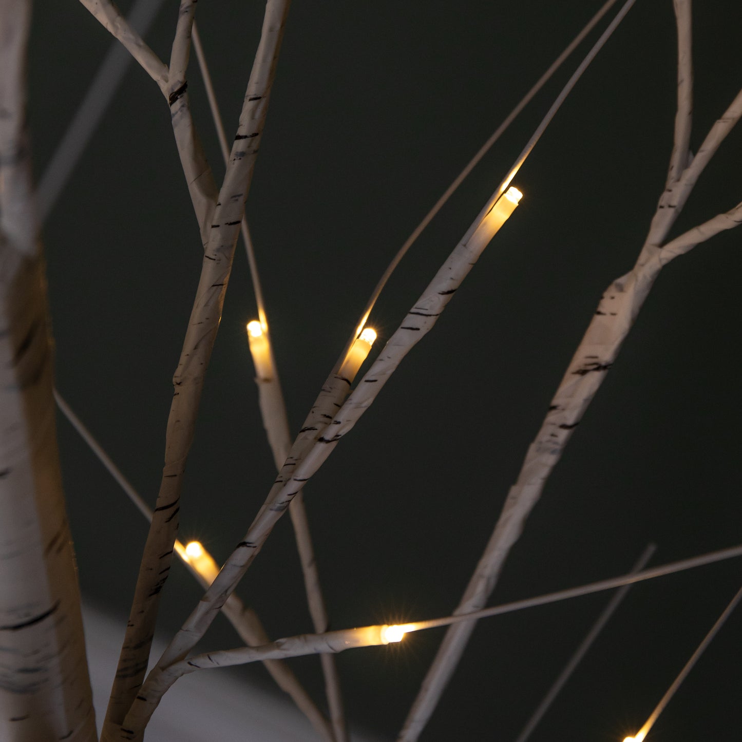 1.5m (5ft) Light up Christmas Birch Tree with 64 Warm White LEDs