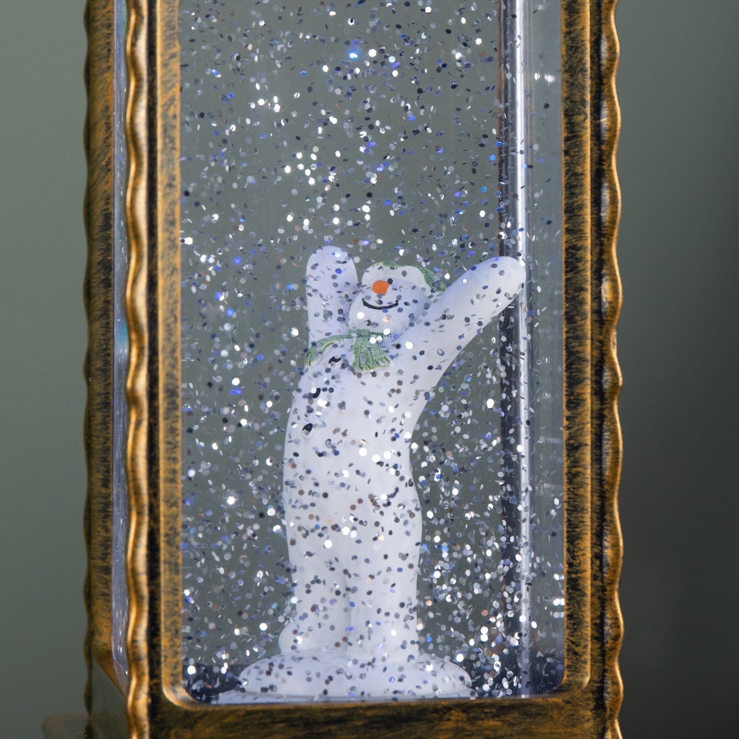 29cm Dual Powered Light up Christmas Water Spinner with The Snowman & RGB LEDs