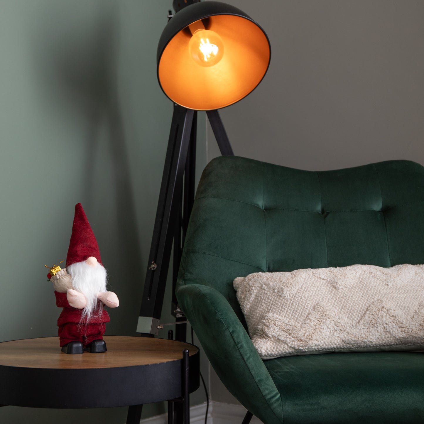 28cm Battery Operated Walking Christmas Musical Gonk in Red