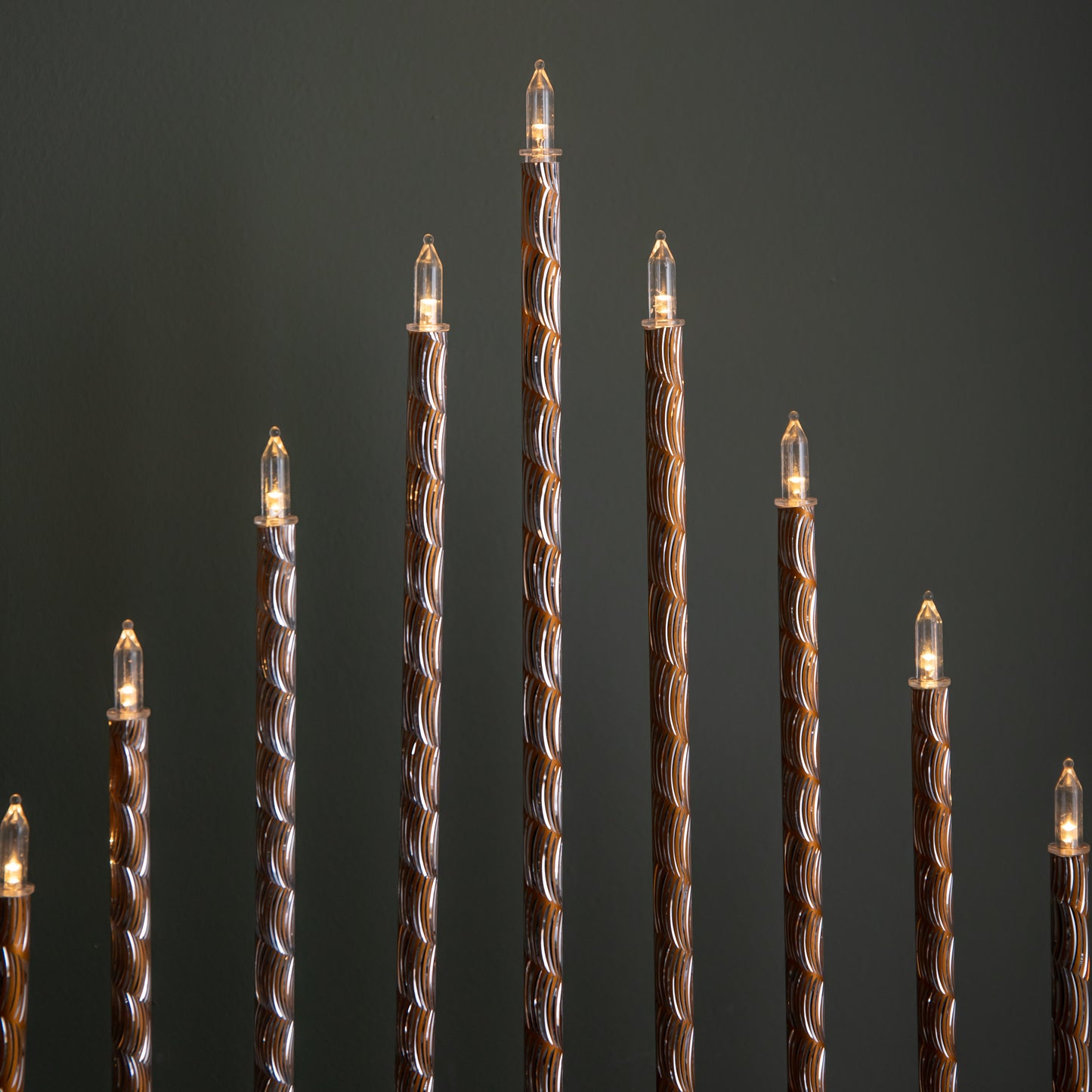 26cm Battery Operated Gold Light up Christmas Candle Bridge with 9 Warm White LEDs