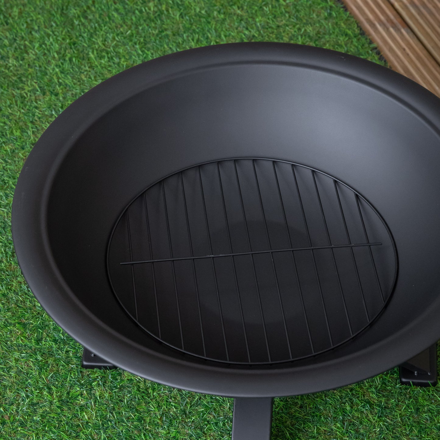 43cm Black Steel Outdoor Garden El Clasico Firepit with Fire Poker