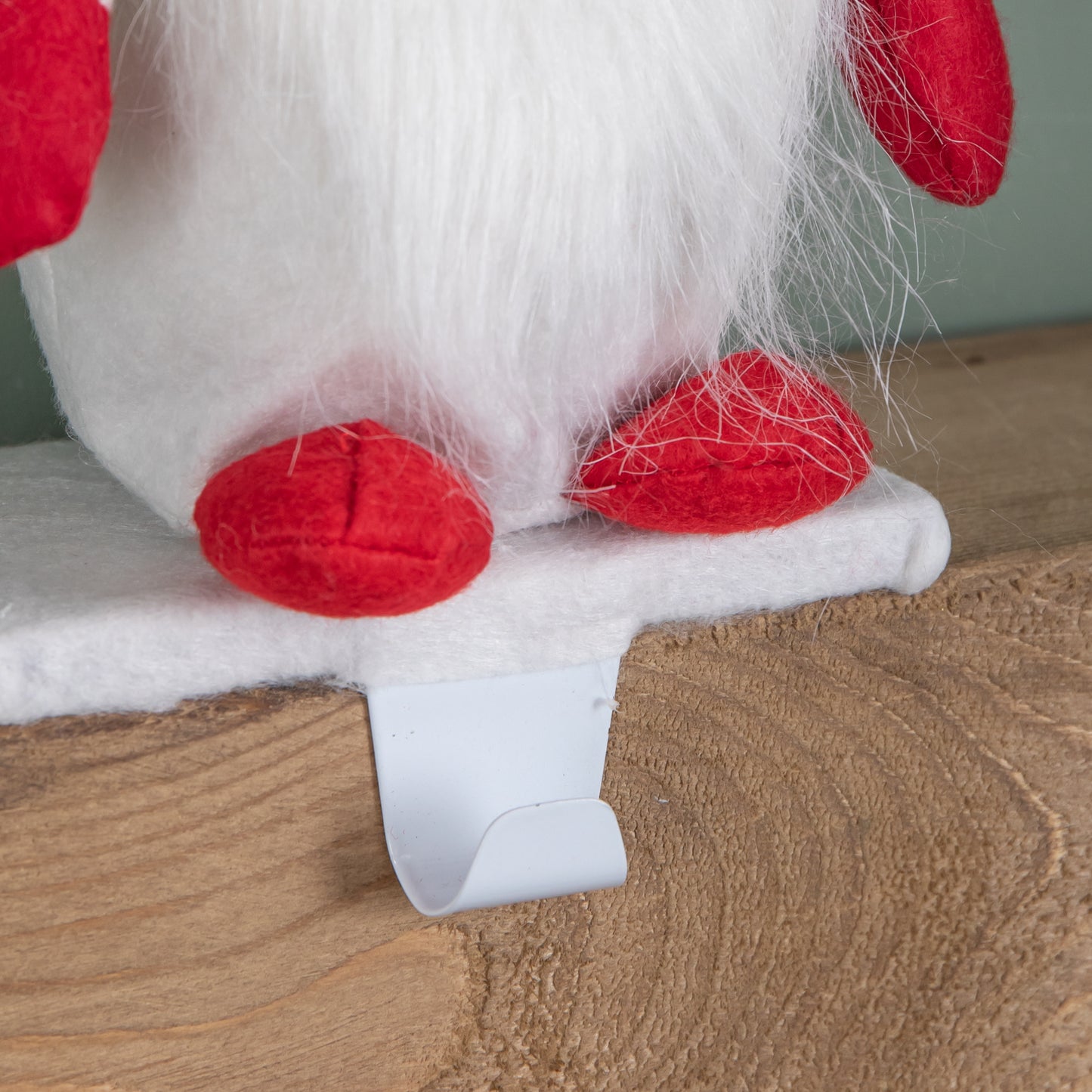 30cm Plush Gnome Gonk Christmas Stocking Holder Decoration with White Body