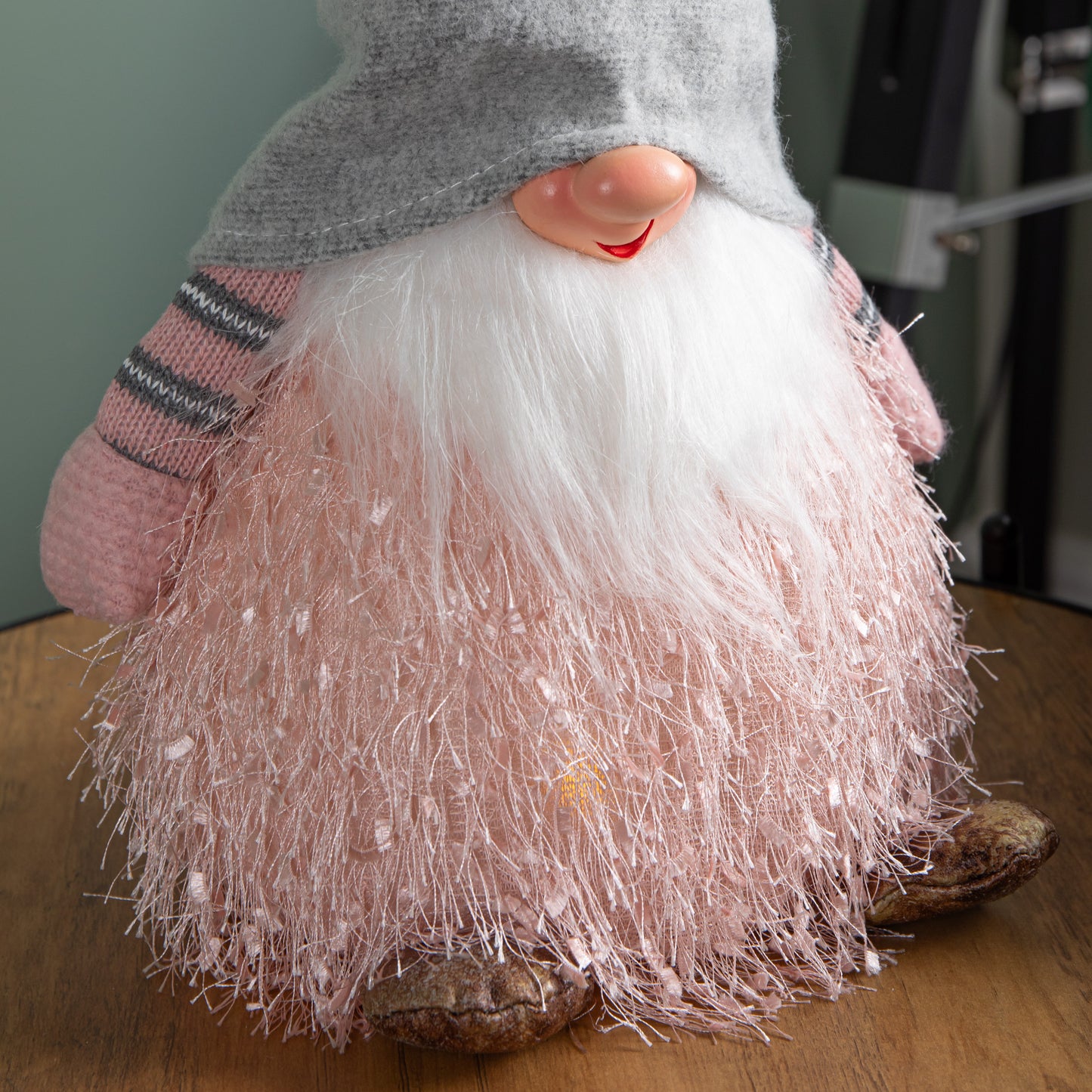  30cm Christmas Male Gonk with LED Light - Grey Hat