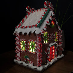 23cm Battery Operated LED Christmas Gingerbread Candy Chalet Decoration