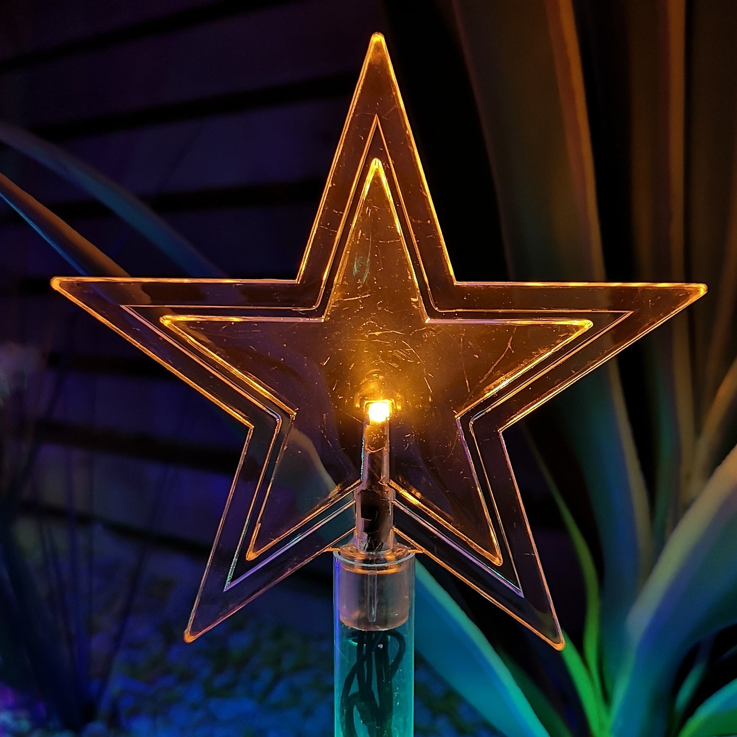Set of 8 Battery Operated LED Multi Coloured Star Path Lights Christmas Decoration with Timer