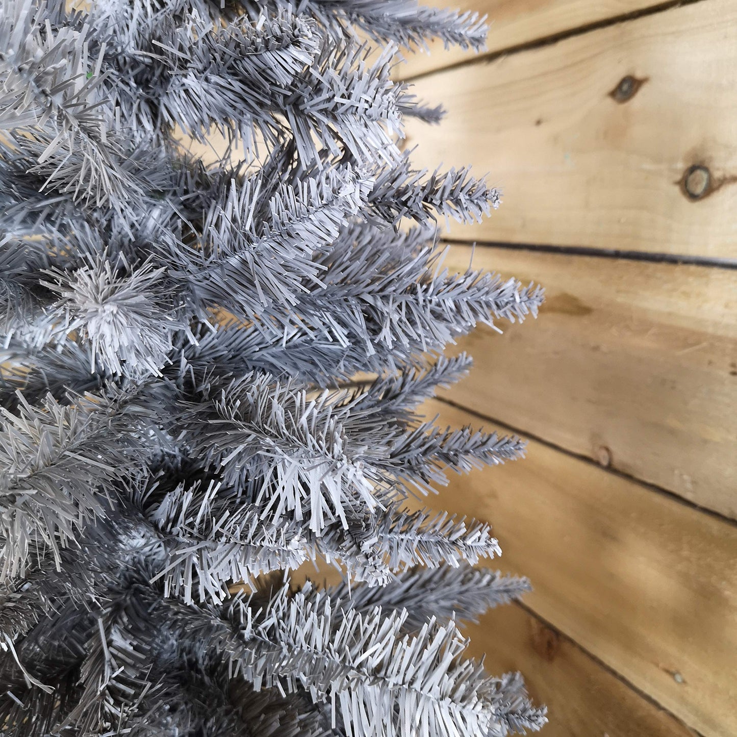 5ft (150cm) Snowtime Wrapped Pencil Pine Grey Christmas Tree with 236 Tips