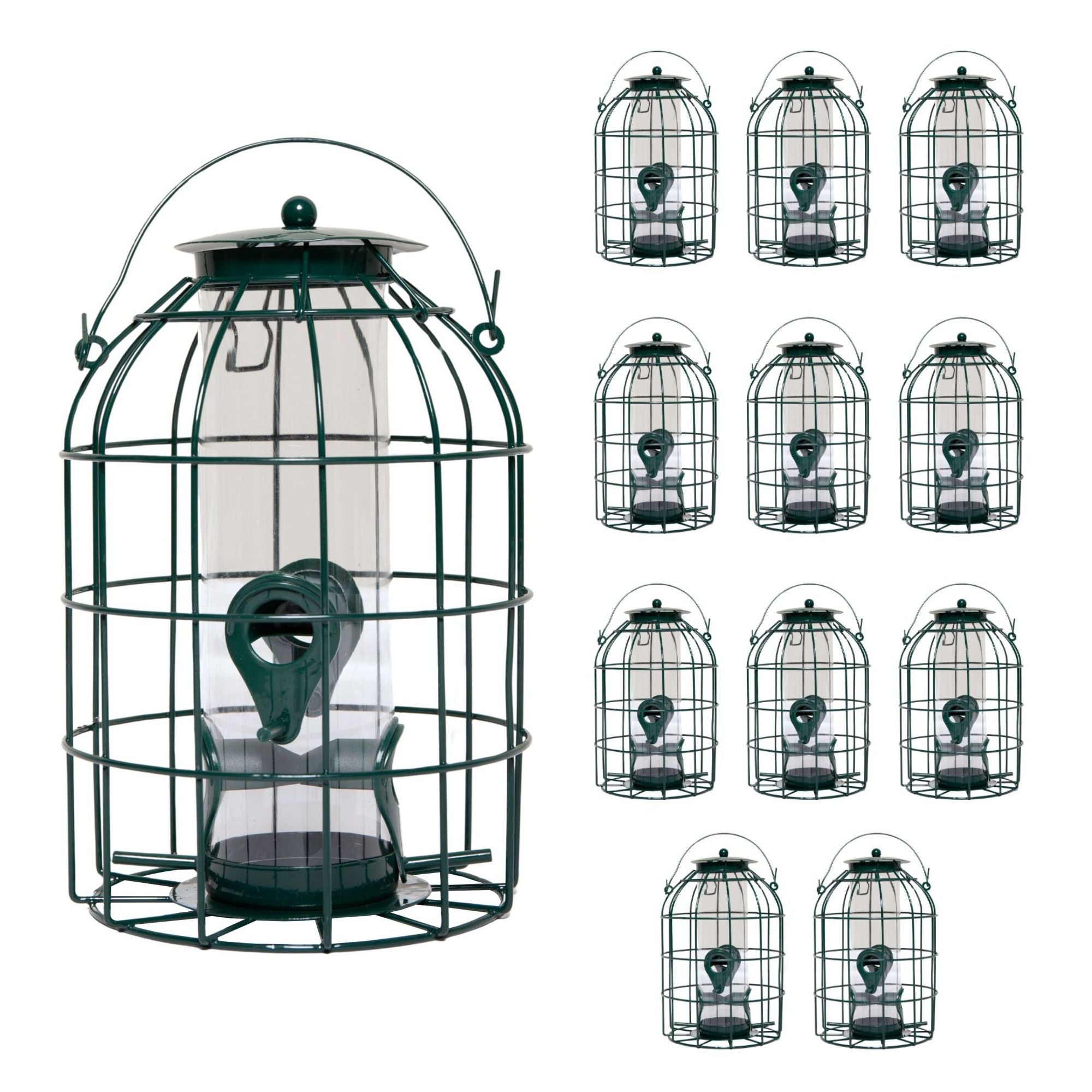 Pack of 12 Wild Bird Seed Feeder Cage with Squirrel Guard