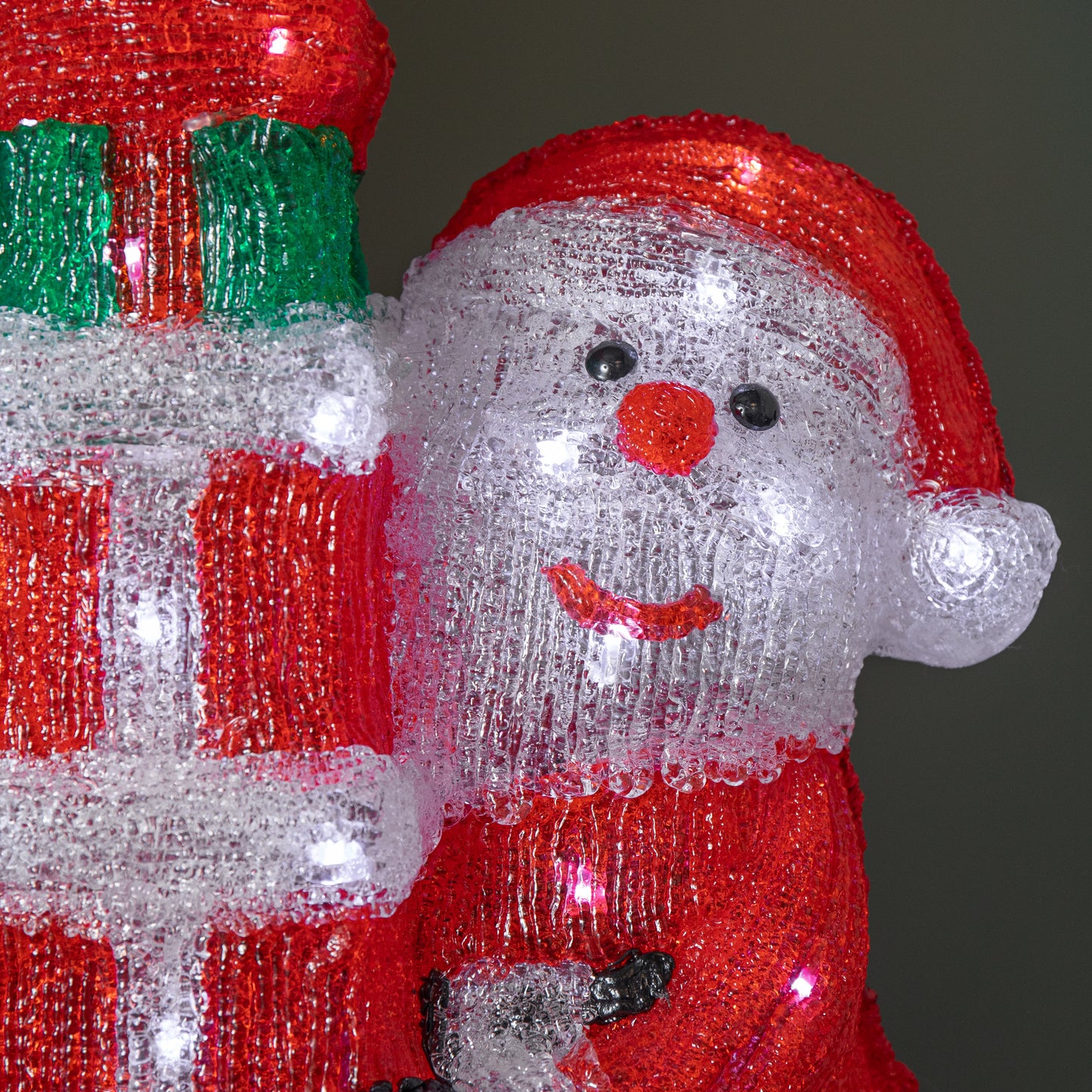 41cm Light up Acrylic Christmas Santa with 3 Gifts and 40 White LEDs