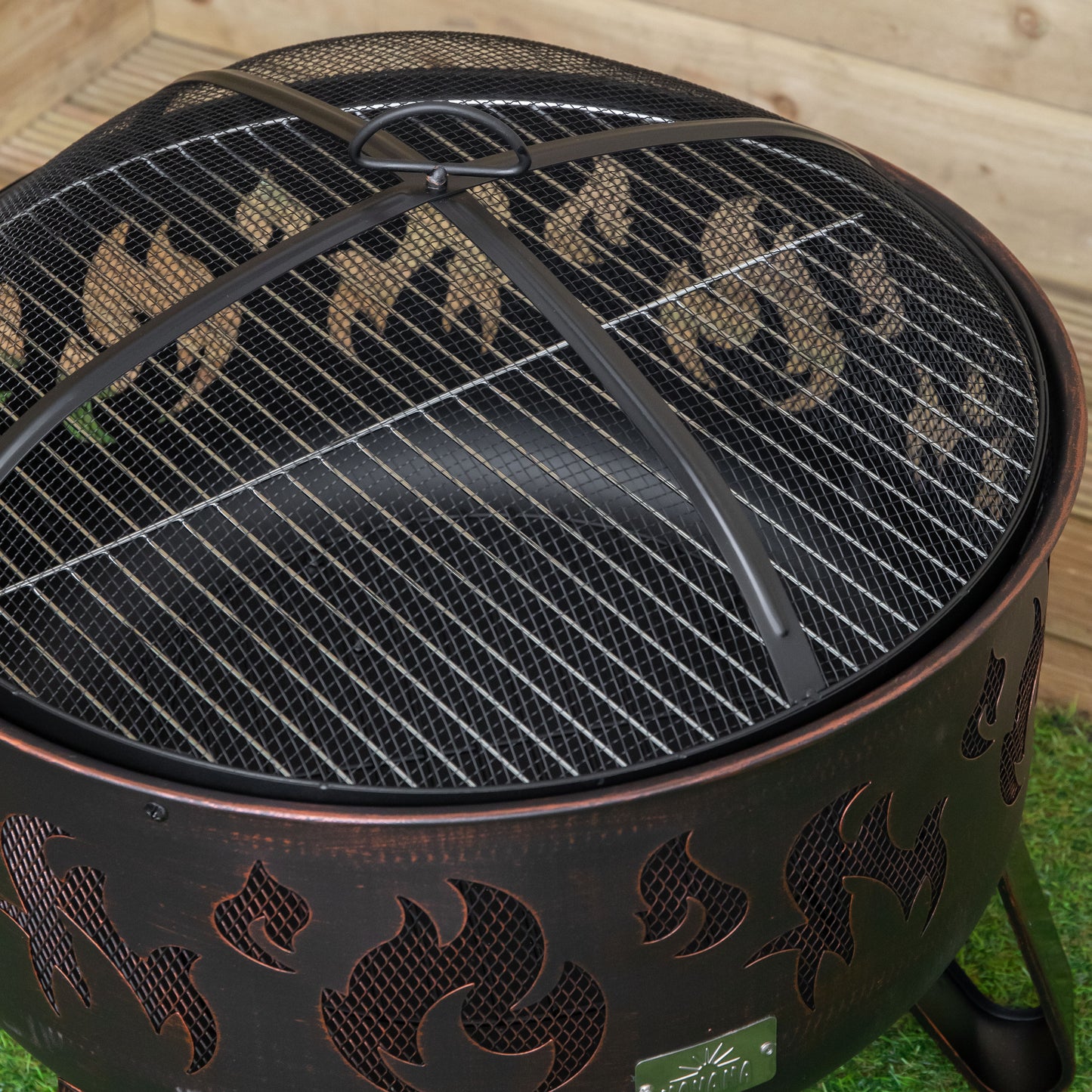 60cm Black Steel Fuego Deepbowl Outdoor Firepit