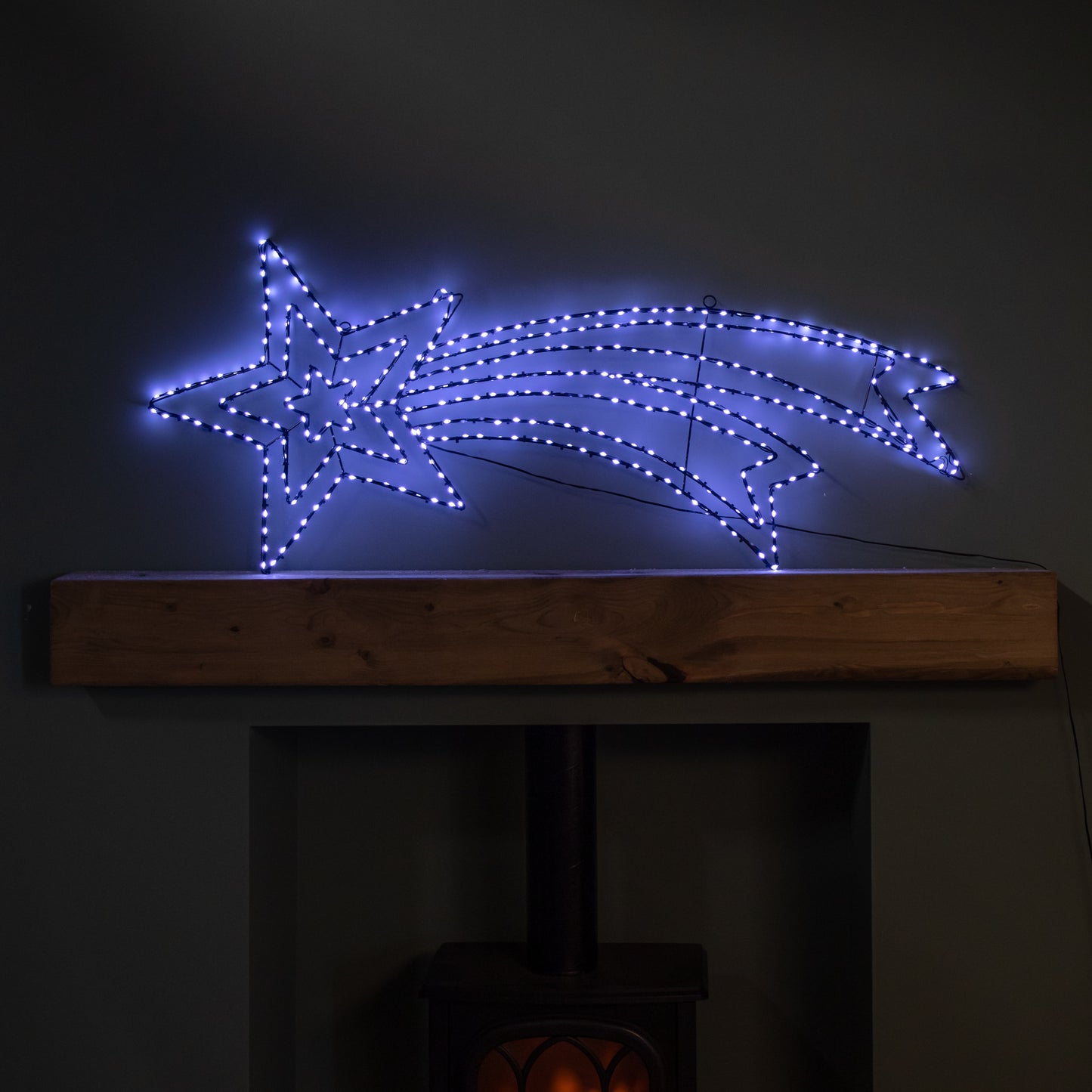 49cm x 1.19m Light up Christmas Shooting Star with 373 Twinkling White LEDs