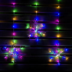 1.2m Multi Colour LED Snowflake Curtain Lights Christmas Decorations