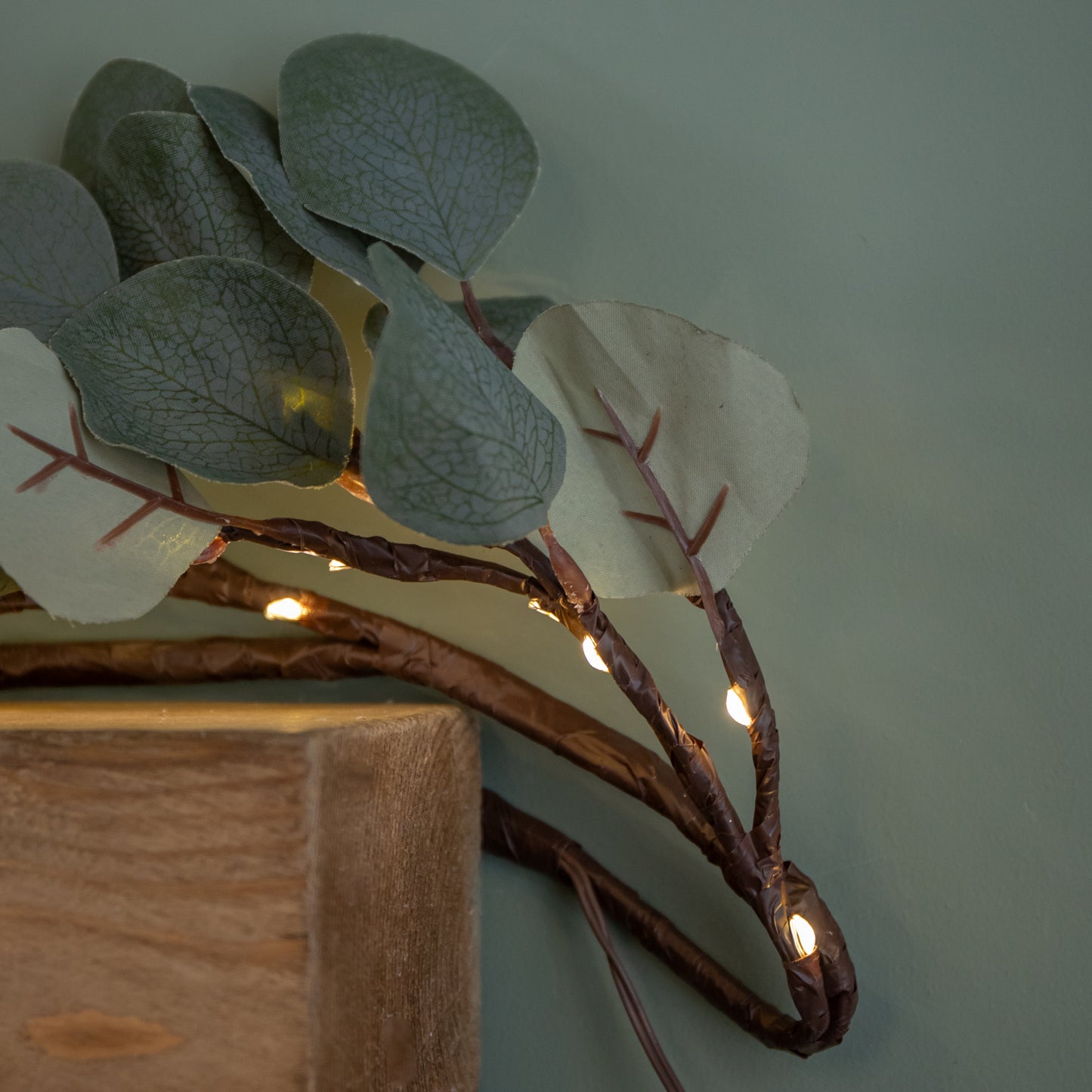 1.8m Eucalyptus Christmas Garland with 130 Warm White LEDs