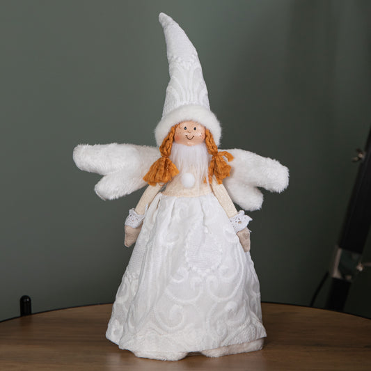 35cm Christmas Tree Topper Angel Decoration in White