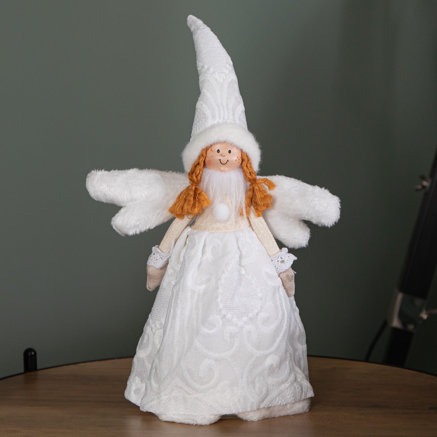 35cm Premier Christmas Tree Top Angel Decoration in White