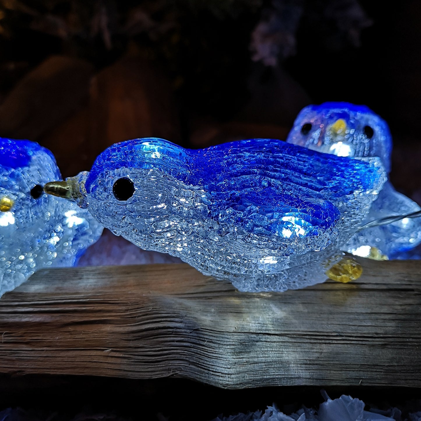 Set of 5 Acrylic Light Up LED Penguins Christmas Penguin Decorations Battery Powered