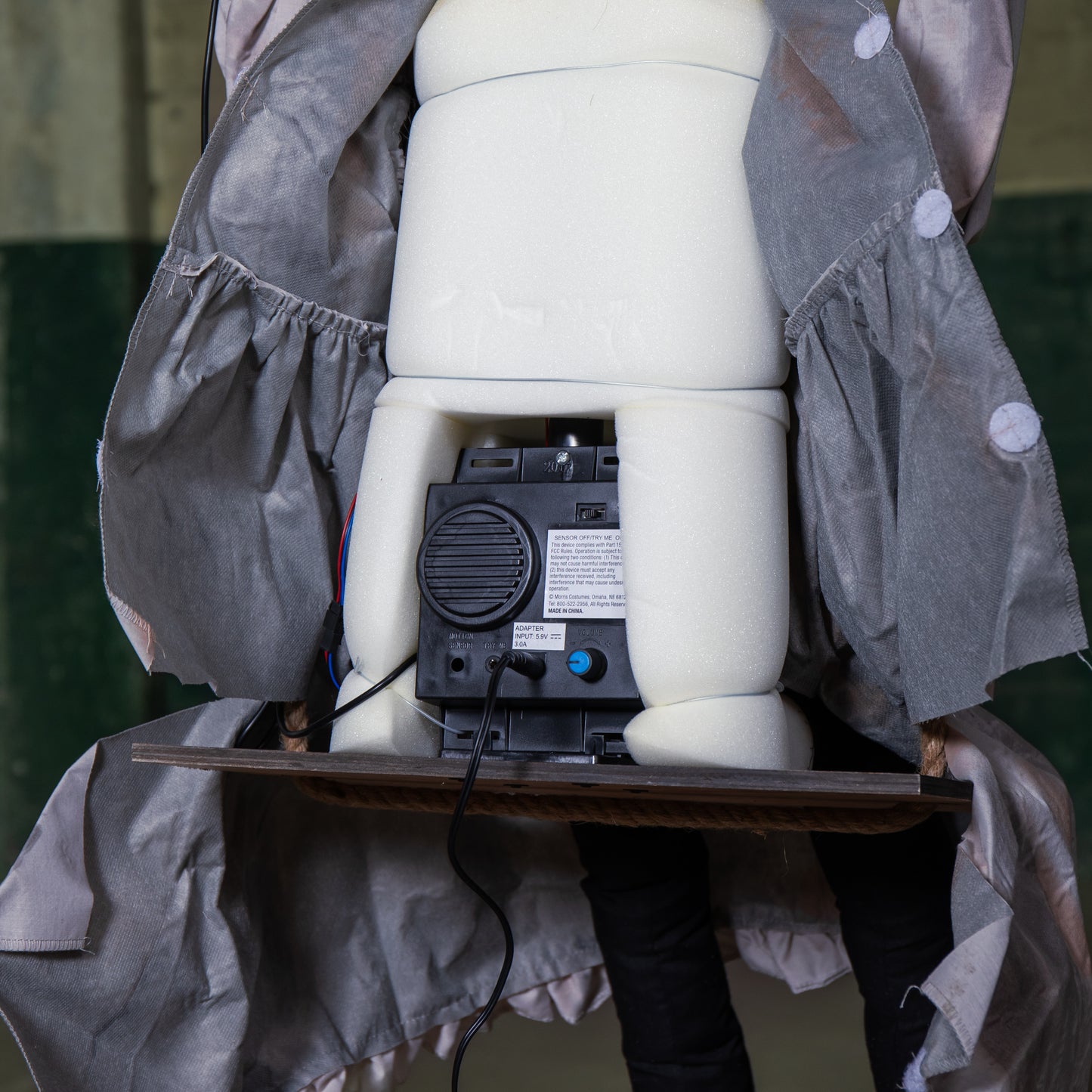 5.5ft Motion Activated Animated Swinging Decrepit Halloween Doll with LEDs