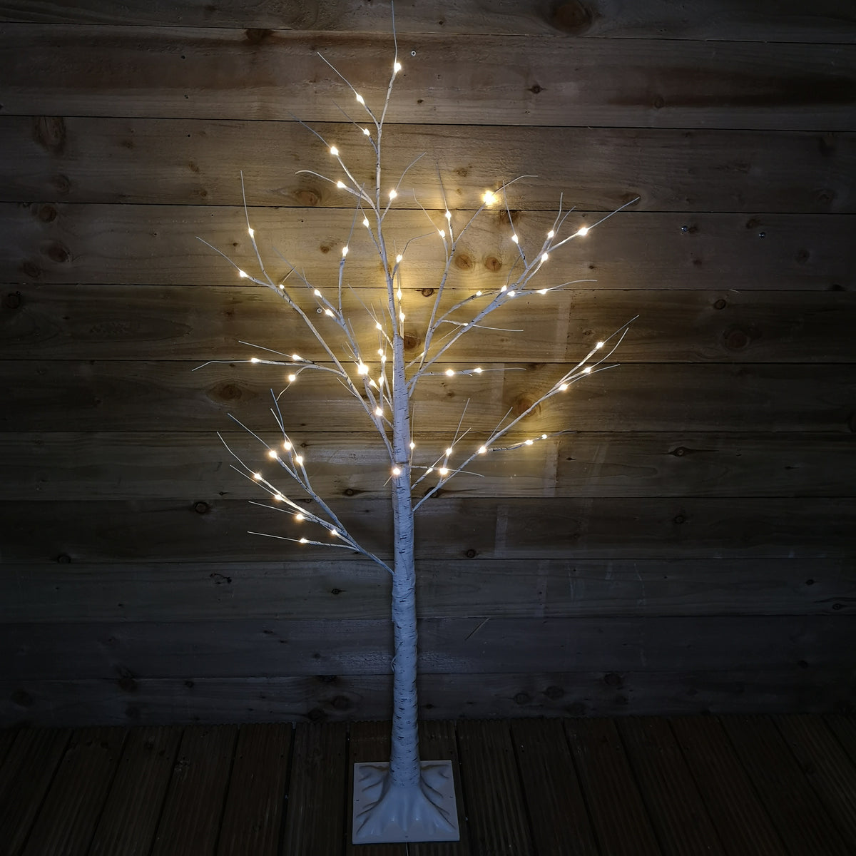 1.5m (5ft) Indoor Outdoor Christmas Lit Birch Tree with 64 Warm White LEDs