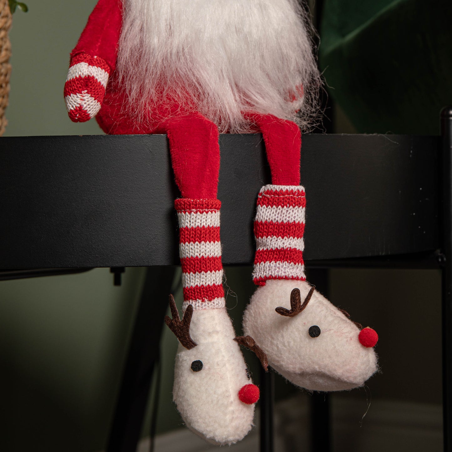55cm Red and White Sitting Mr Claus Christmas Gonk with Dangly Legs