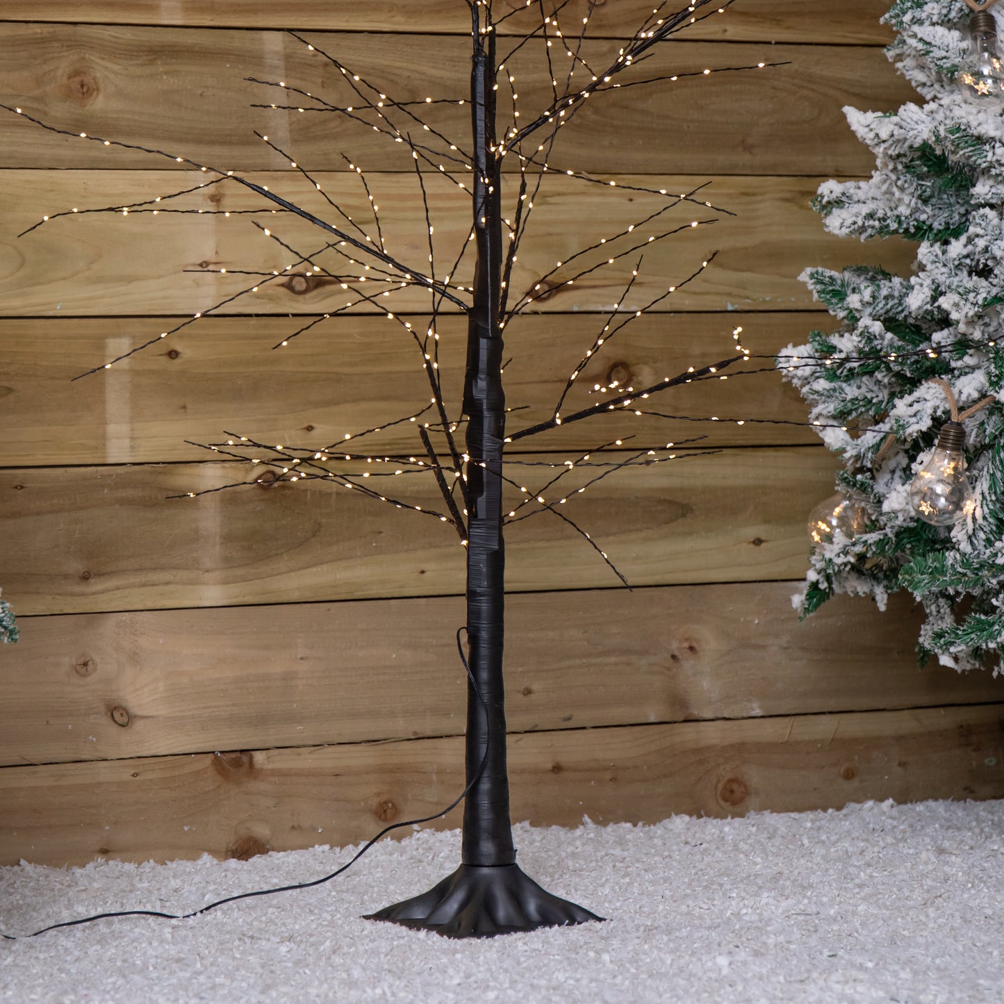 Factory Seconds: 5ft (1.5m) Tall Light up Black Micro Dot Christmas Tree with 800 Warm White LEDs and Remote Control