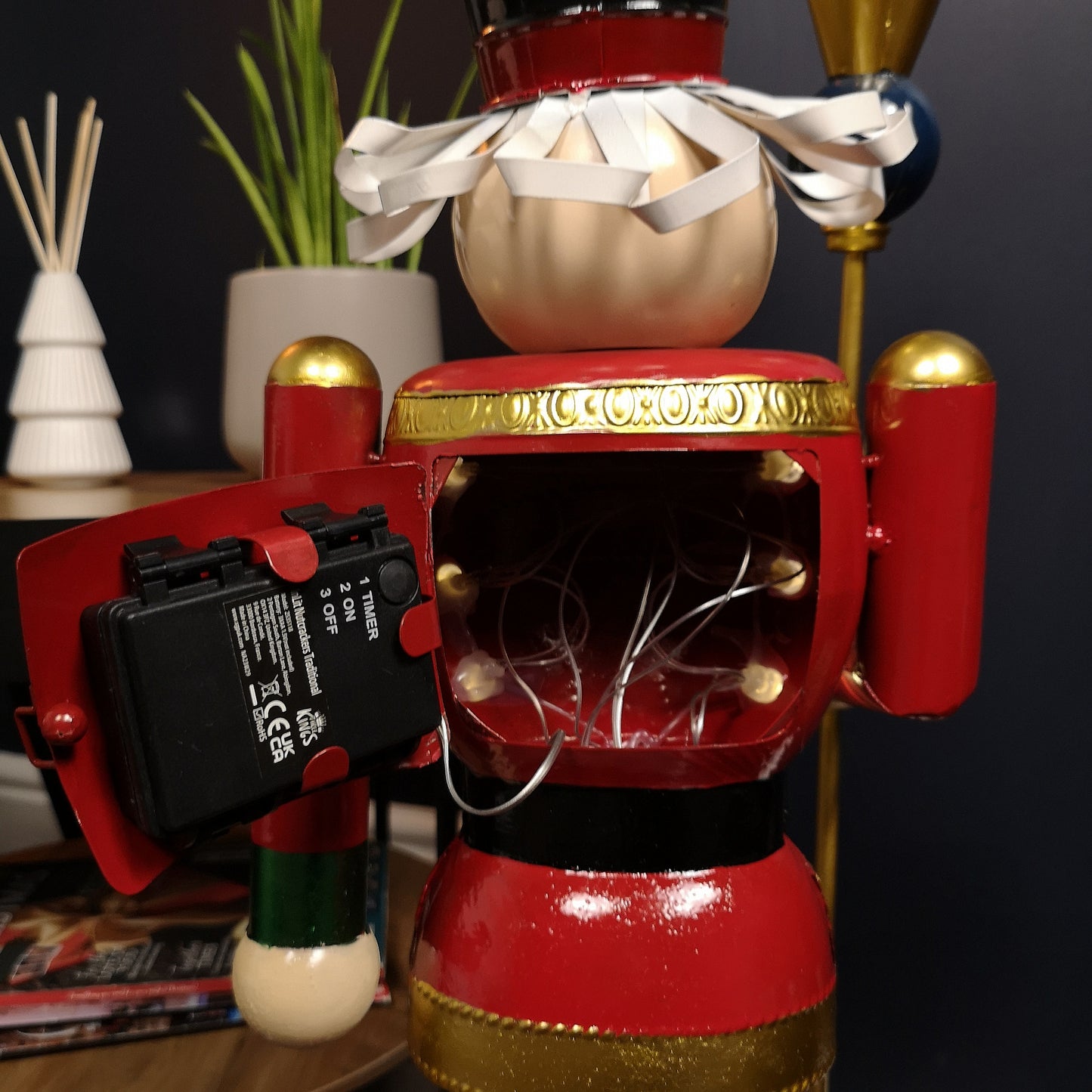 80cm Light Up Nutcracker Soldier LED Christmas Wooden Ornament Home Decoration