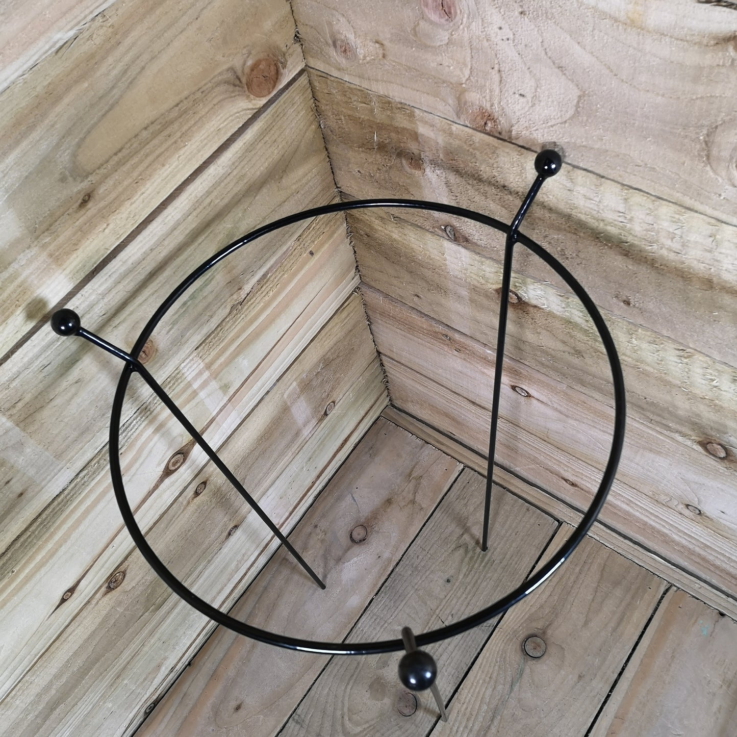 10 Pack of Small 60cm x 35cm Heavy Duty Black Steel Herbaceous Garden Plant Support Ring