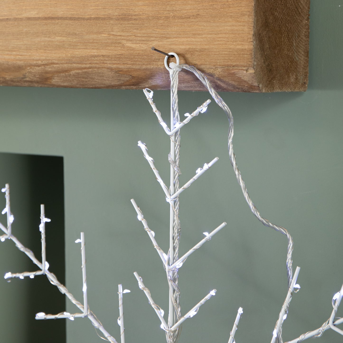 50 x 50cm Light up Metal Christmas Snowflake with 132 Multi-Action White LEDs