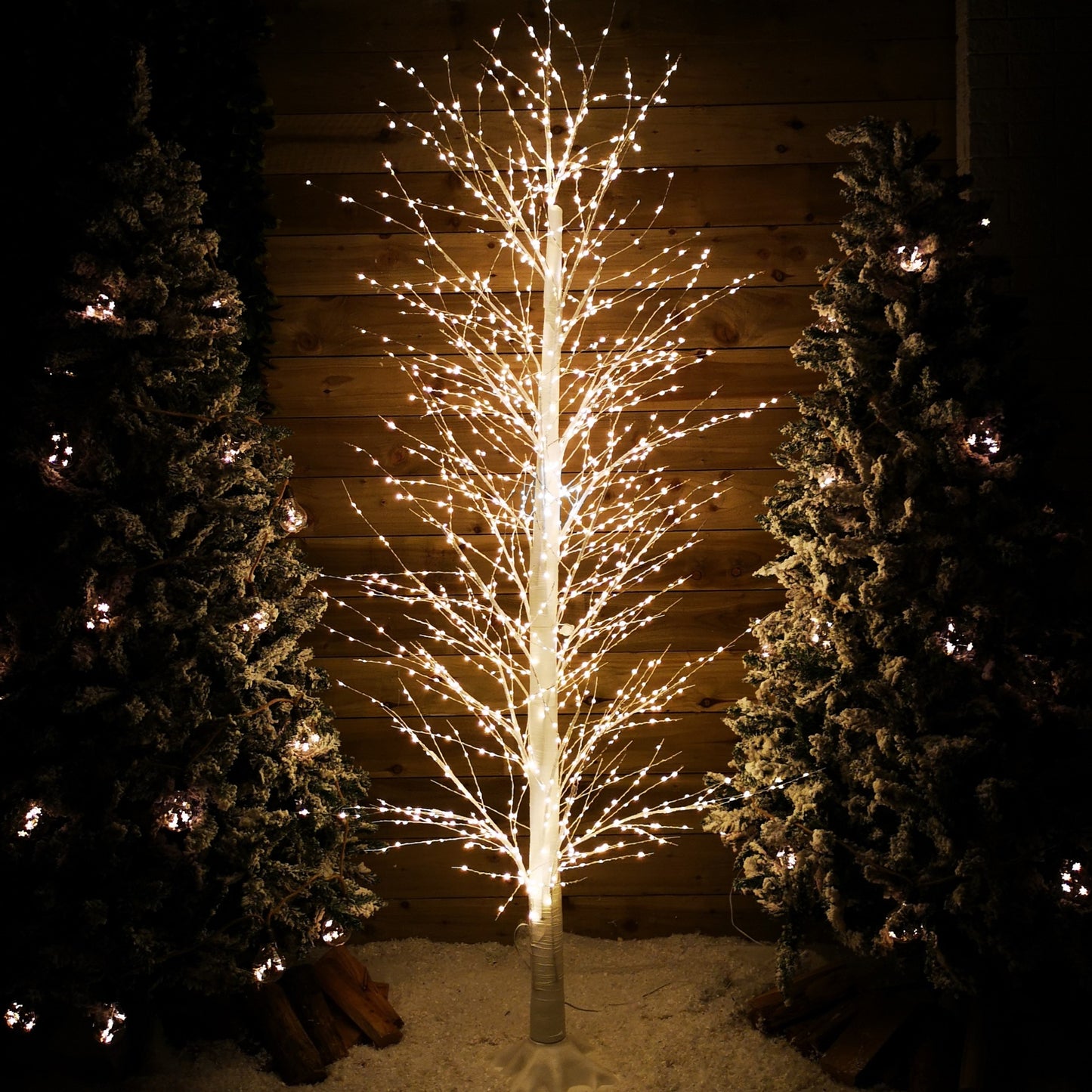 Factory Seconds: 7ft (2.1m) White Modelling Micro Dot Tree with 1,700 Twinkling LEDs in Warm white 