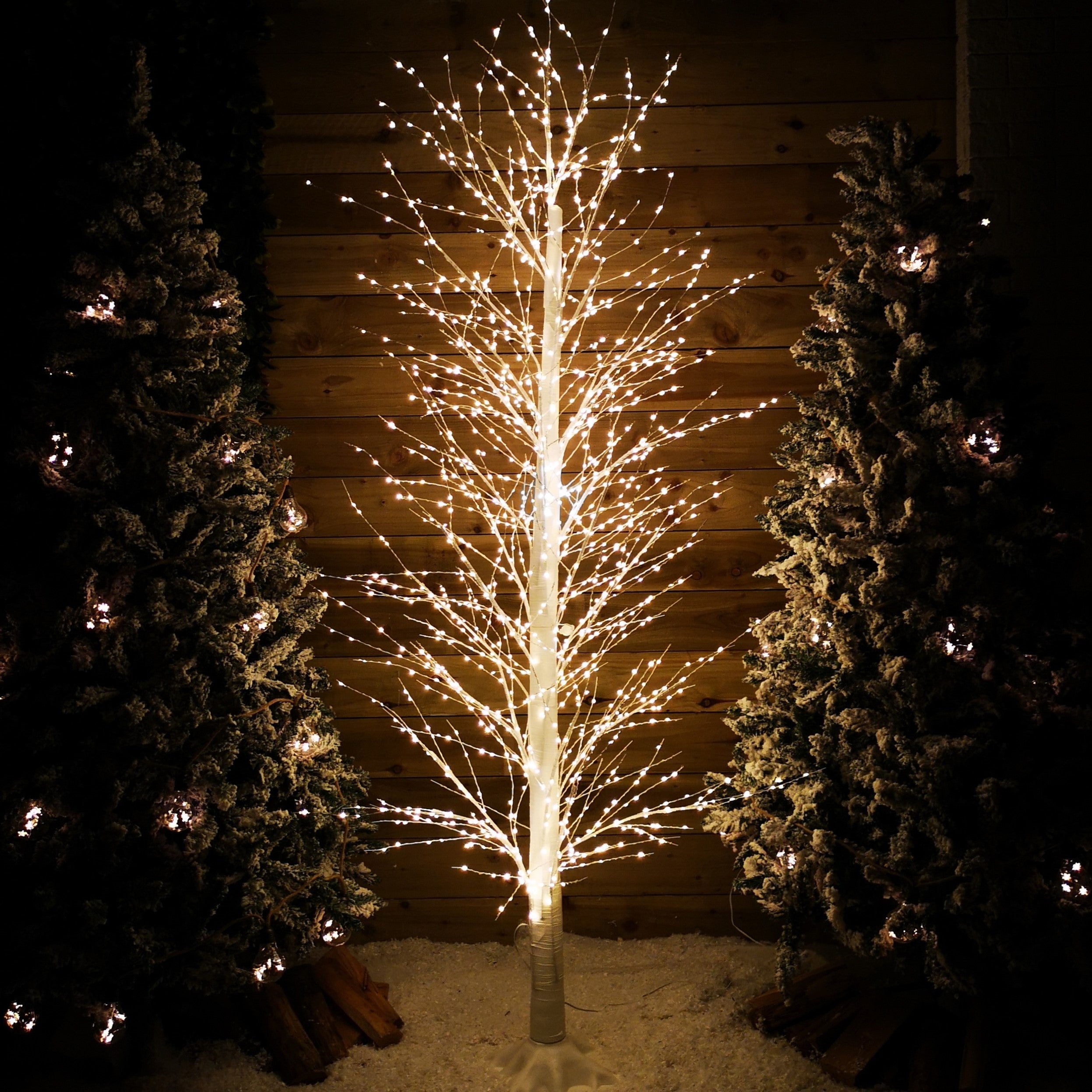 Factory Seconds: 7ft (2.1m) White Modelling Micro Dot Tree with 1,700 Twinkling LEDs in Warm white 