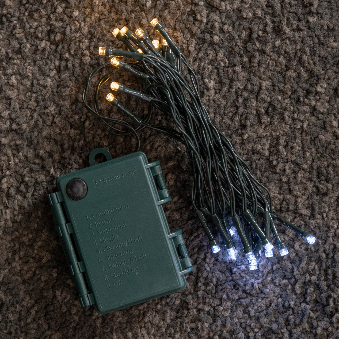2.3m Battery Operated Multi-Action Christmas String Lights with 24 Cool White & Warm White LEDs