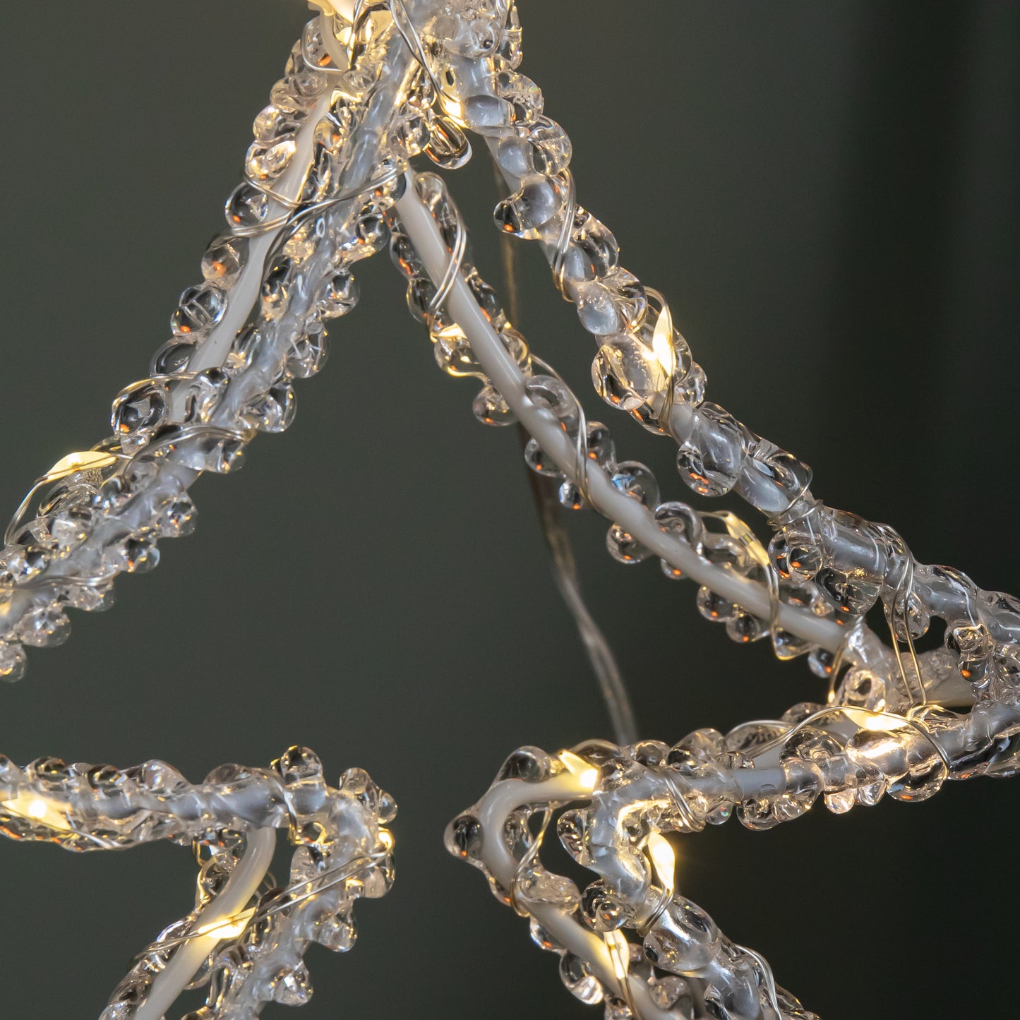 34cm Light up Acrylic Christmas Tree with 80 Warm White Static & Flashing LEDs