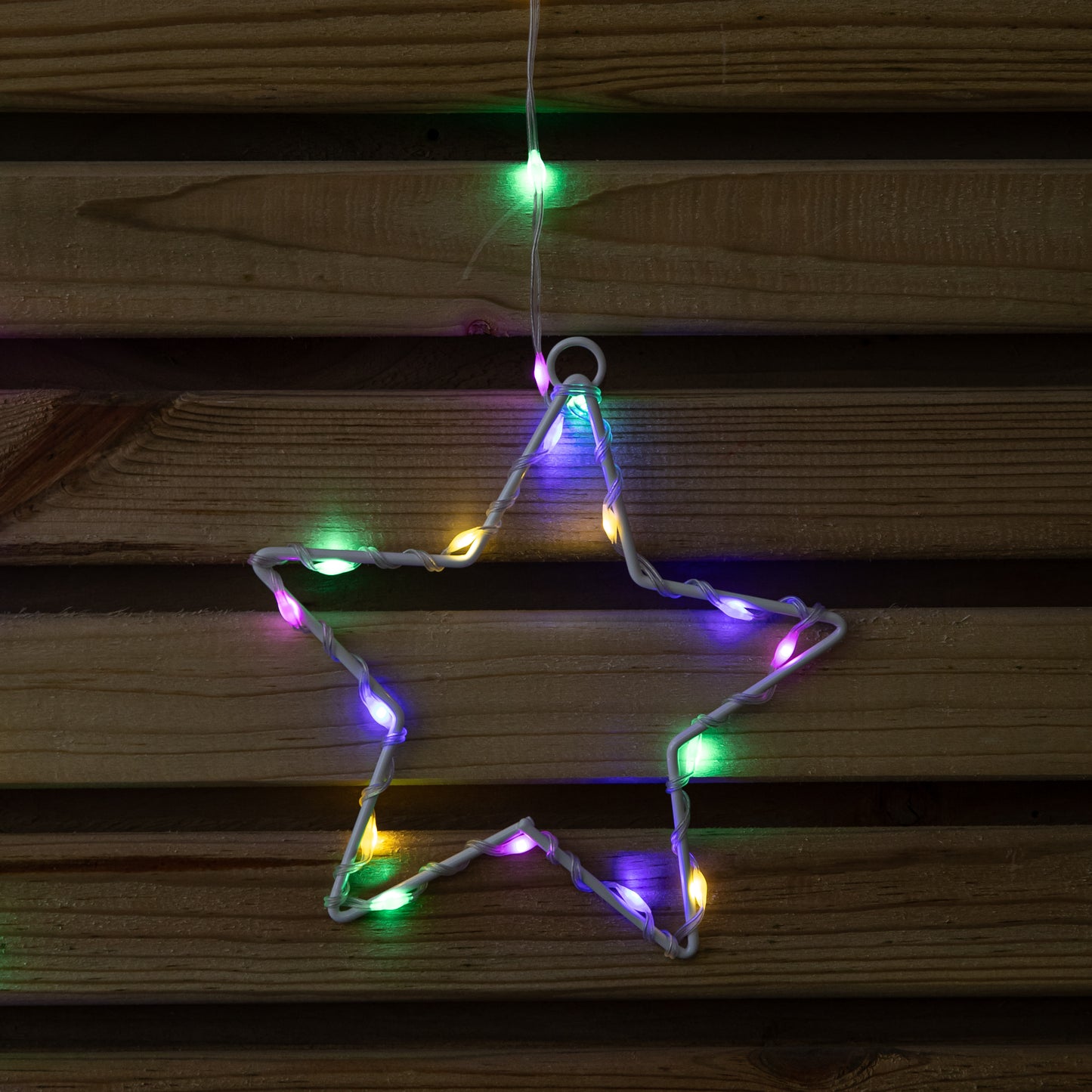 1.2m Light up Star Curtain Christmas Lights with Multi-Coloured LEDs