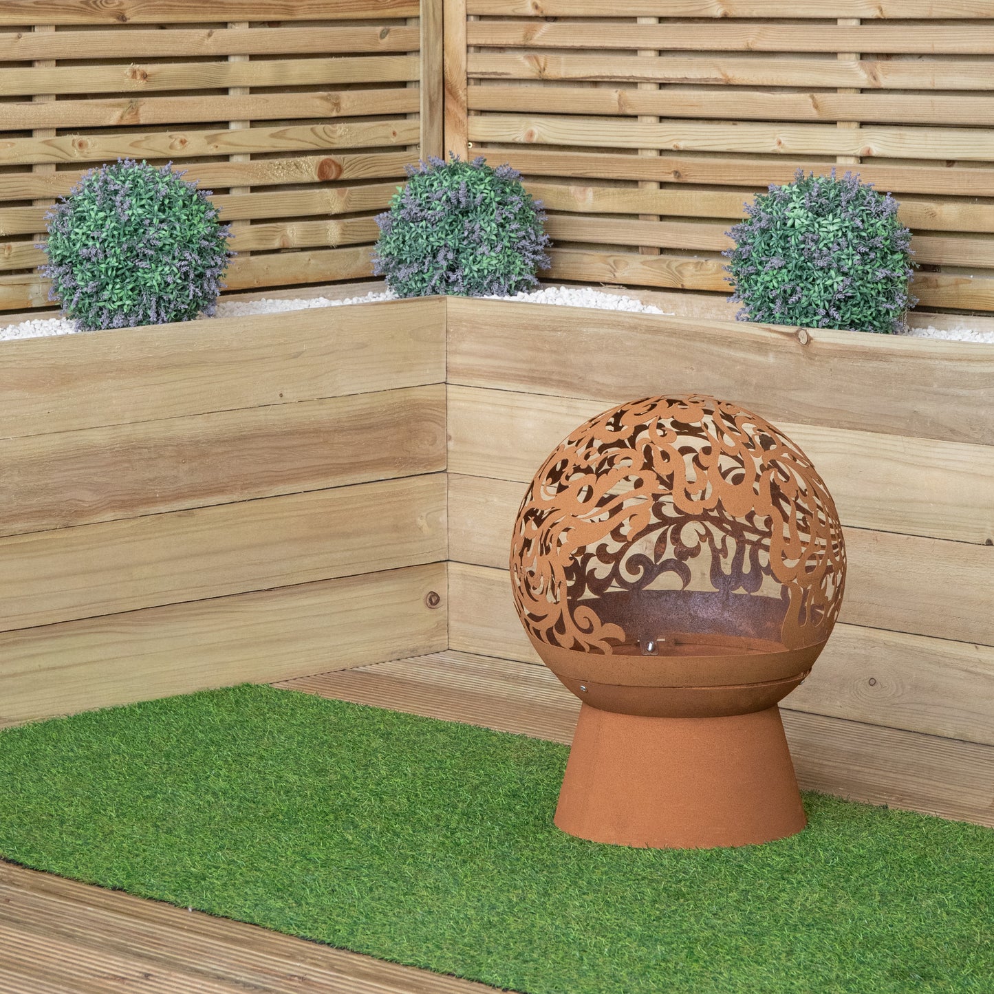 57cm Steel Helios Fireglobe Outdoor Garden Fire Pit