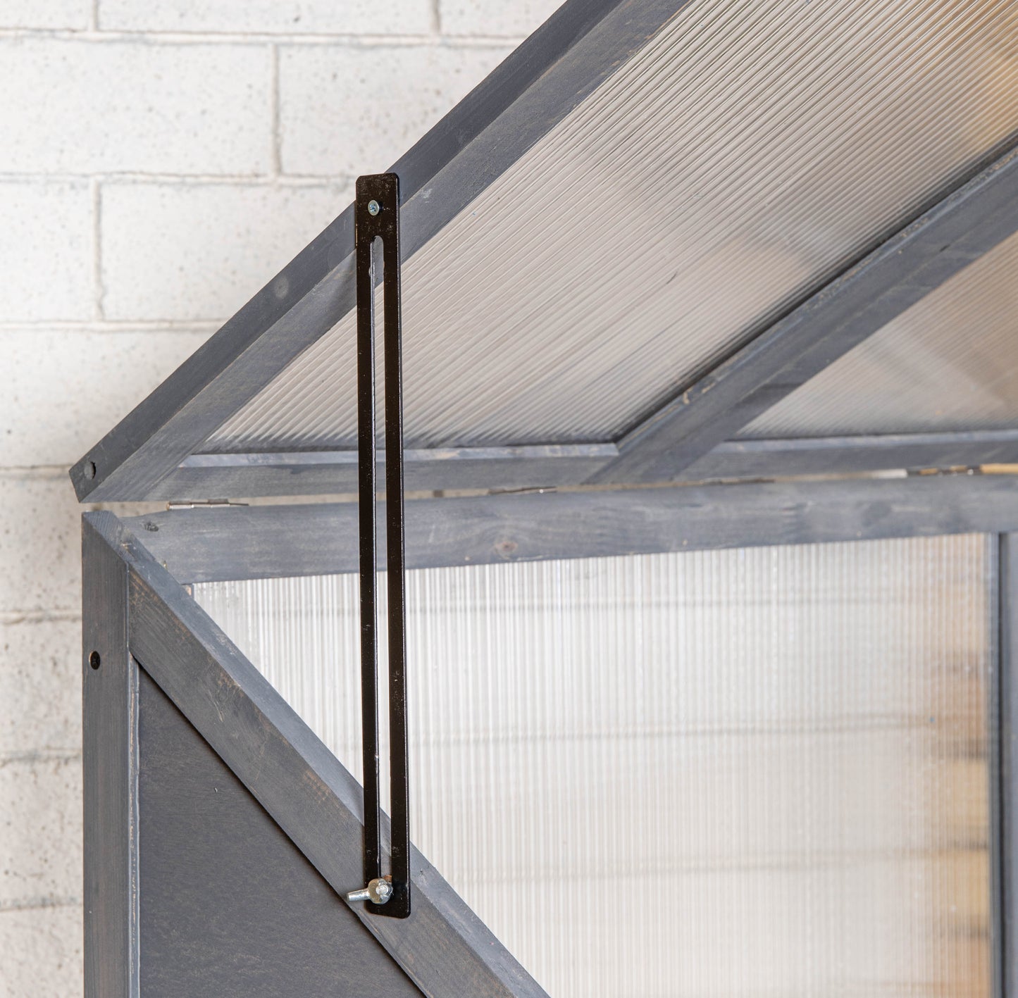 Samuel Alexander Wooden Mini Greenhouse Cold Frame - Small Greenhouse Grey H120 x W69 x D49cm