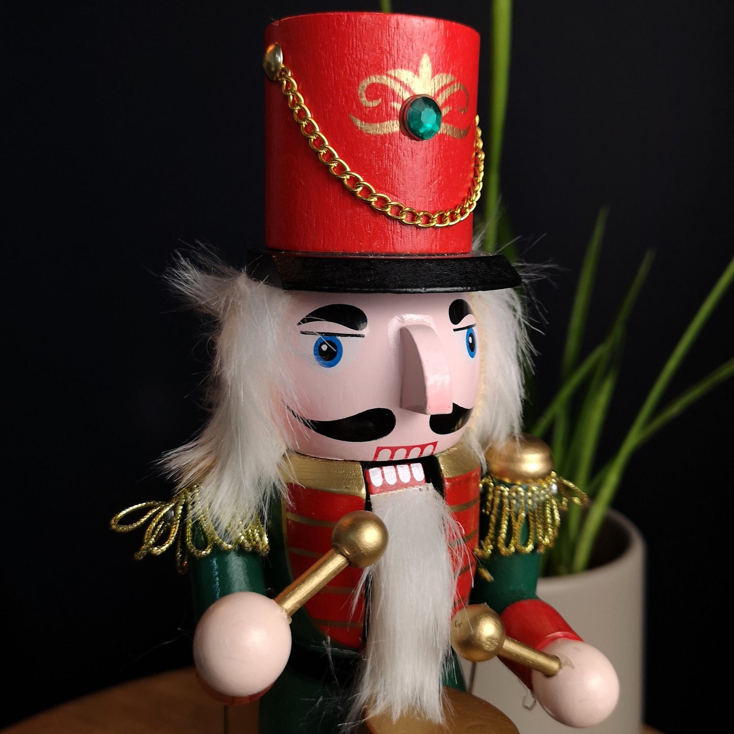 30cm Musical Christmas Drummer Wooden Nutcracker Decoration