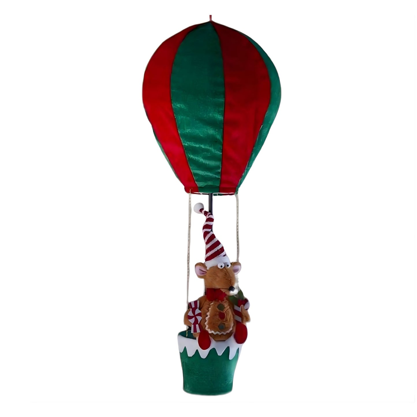 80cm Red and Green Razza Rat Hot Air Balloon Hanging Christmas Decoration