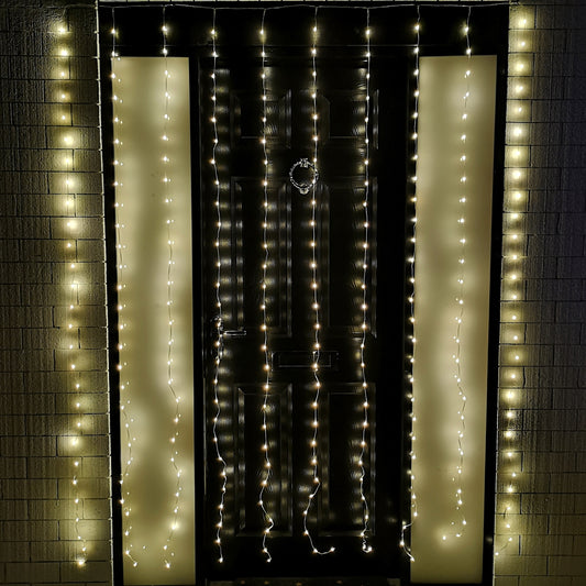Factory Seconds: 2.1m 300 LED Party Curtain Christmas Lights in Warm White