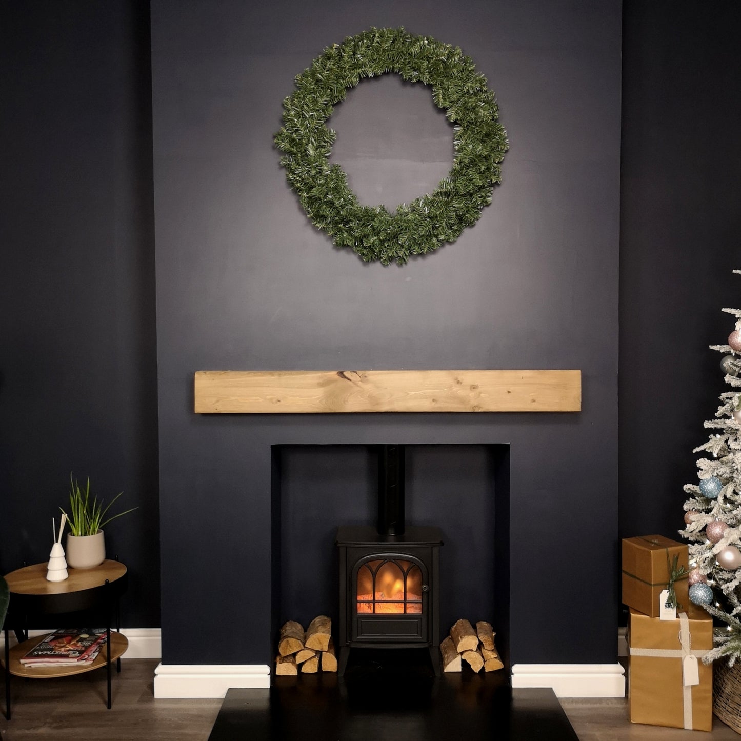 90cm Diameter Plain Green Luxury Imperial Pine Christmas Door Wreath